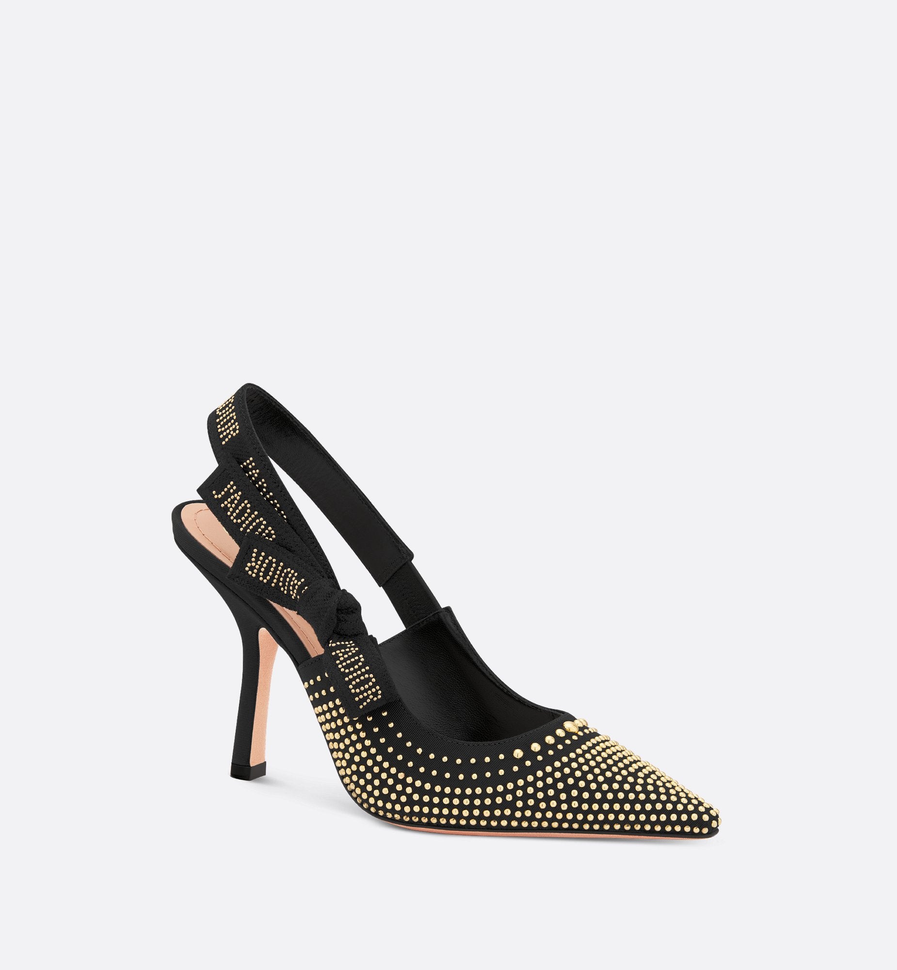 JAdior Slingback Pump Black Grosgrain And Gold-Finish Studs