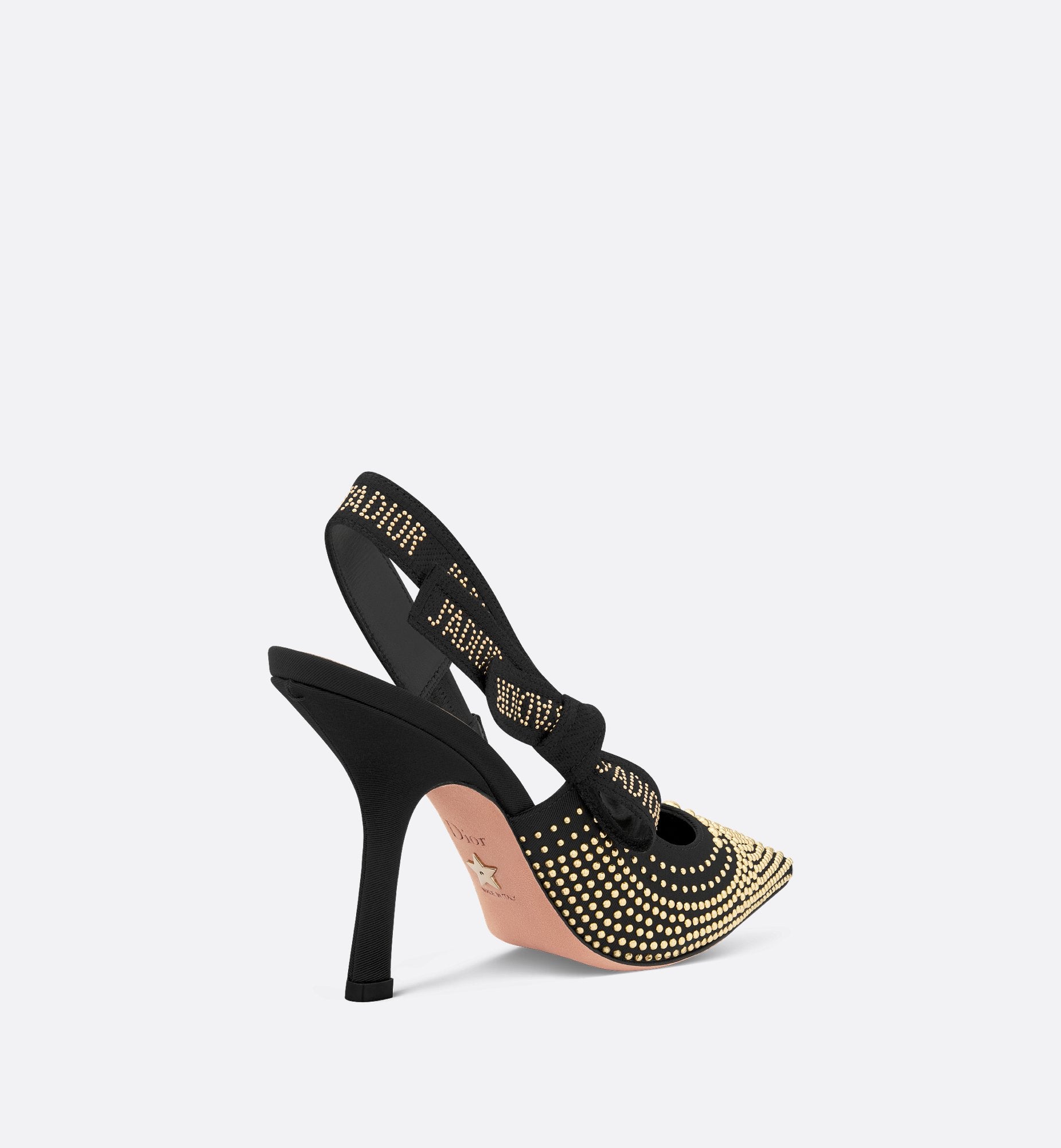 JAdior Slingback Pump Black Grosgrain And Gold-Finish Studs