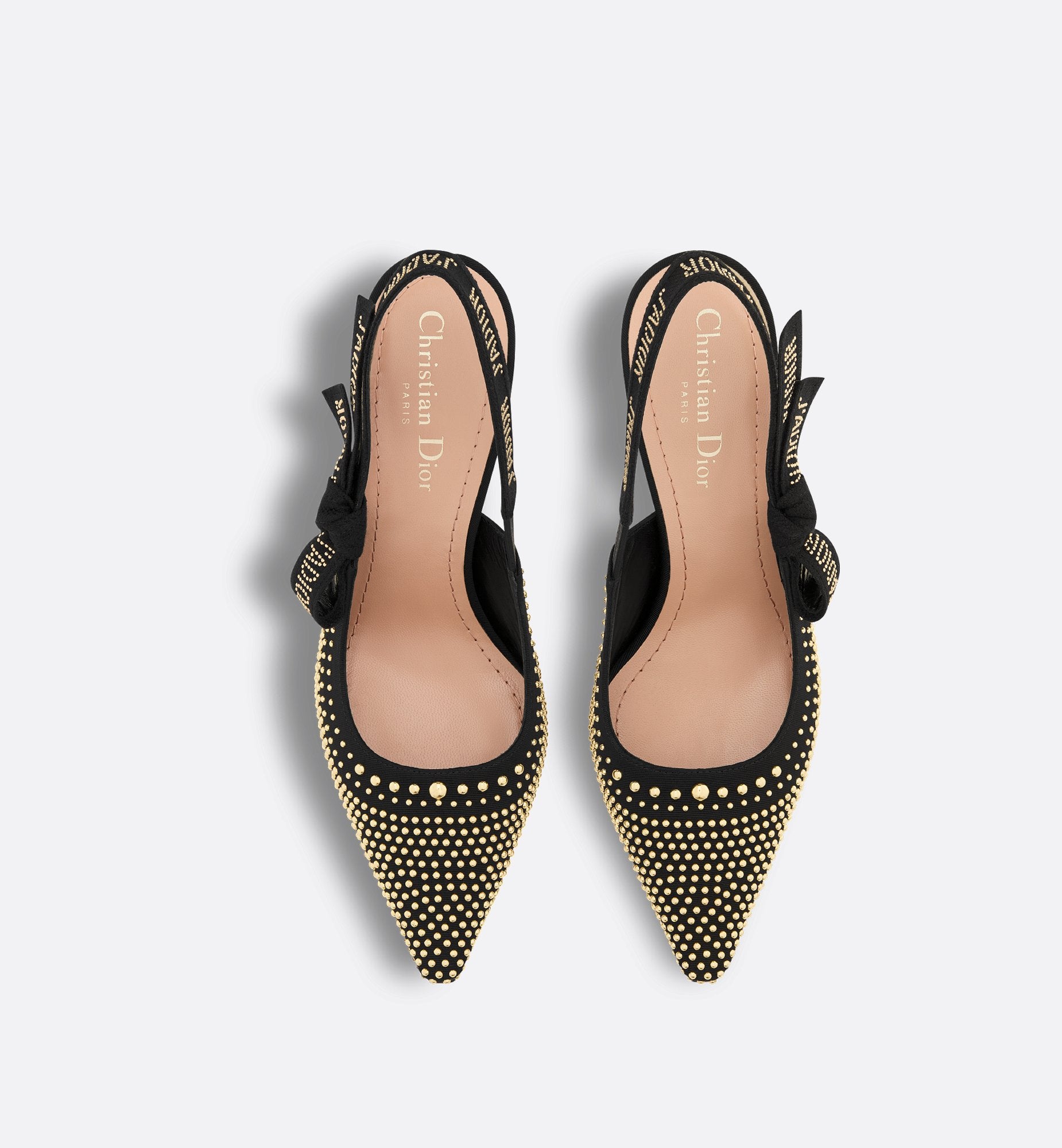 JAdior Slingback Pump Black Grosgrain And Gold-Finish Studs