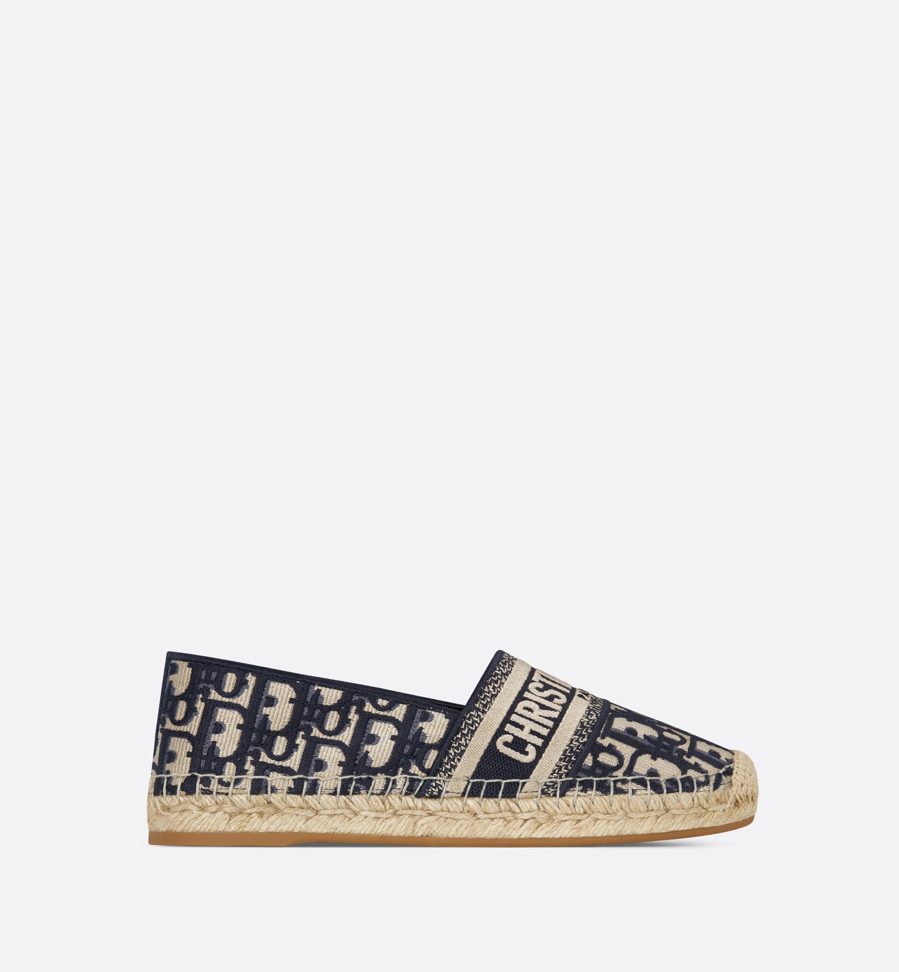 Granville Espadrille Deep Blue Dior Oblique Embroidered Cotton