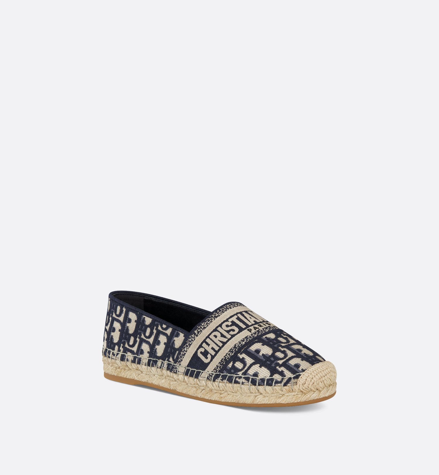 Granville Espadrille Deep Blue Dior Oblique Embroidered Cotton