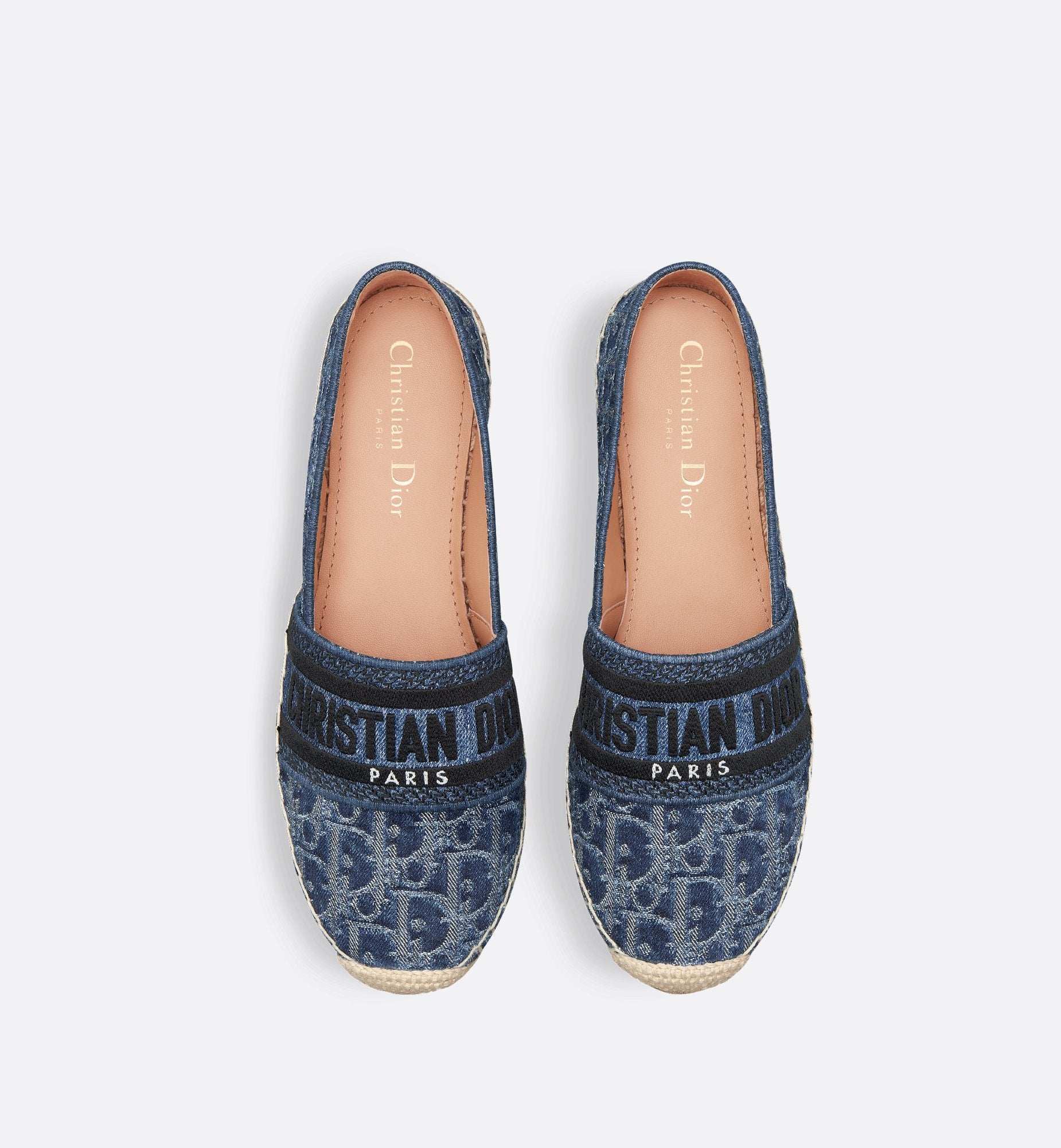 Granville Espadrille Blue Stonewashed Effect Cotton Denim Embroidered With Dior Oblique Motif