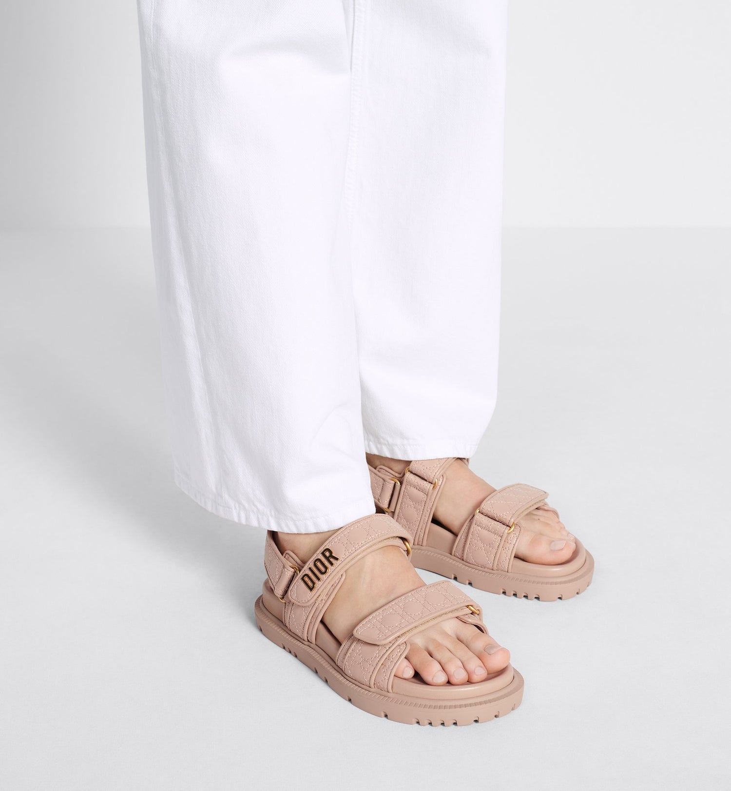 Dioract Sandal Nude Quilted Cannage Calfskin