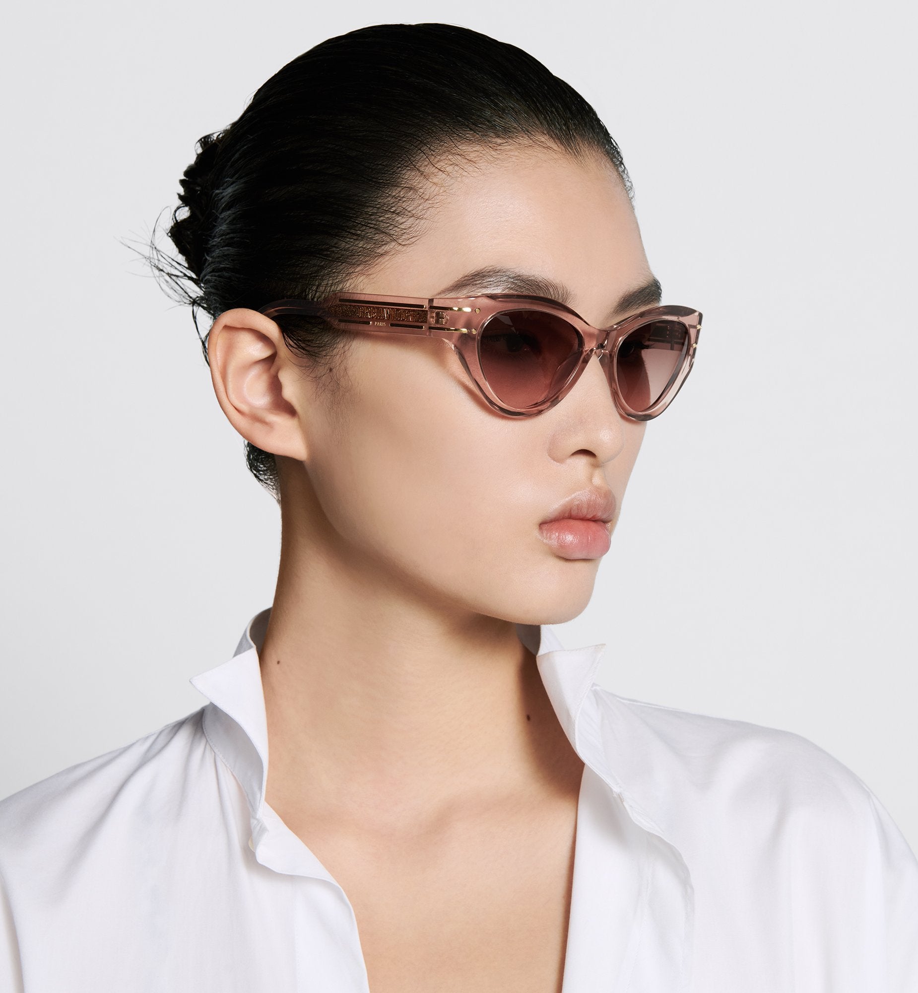 Diorsignature B7I Transparent Pink Butterfly Sunglasses