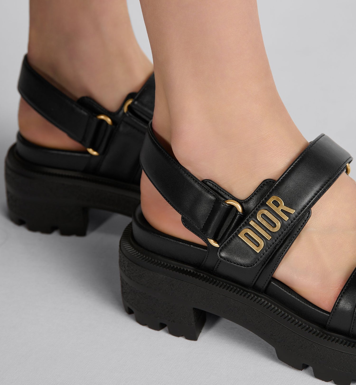 Dioract Platform Sandal Black Lambskin