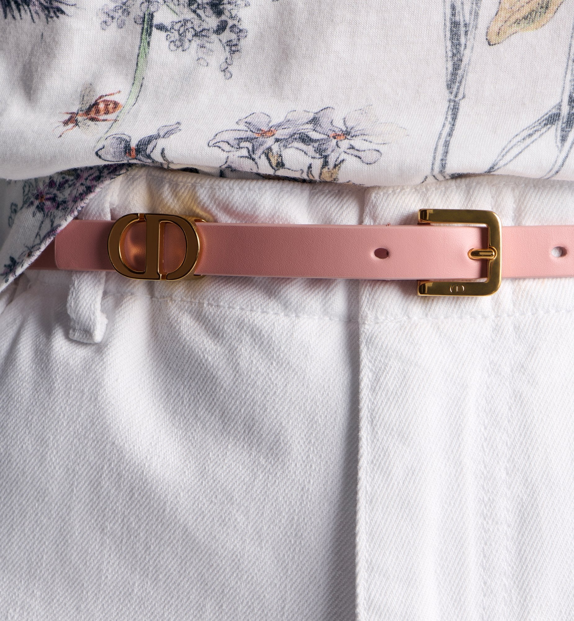 30 Montaigne Loop Belt Light Pink Ultrasoft Calfskin 15 mm