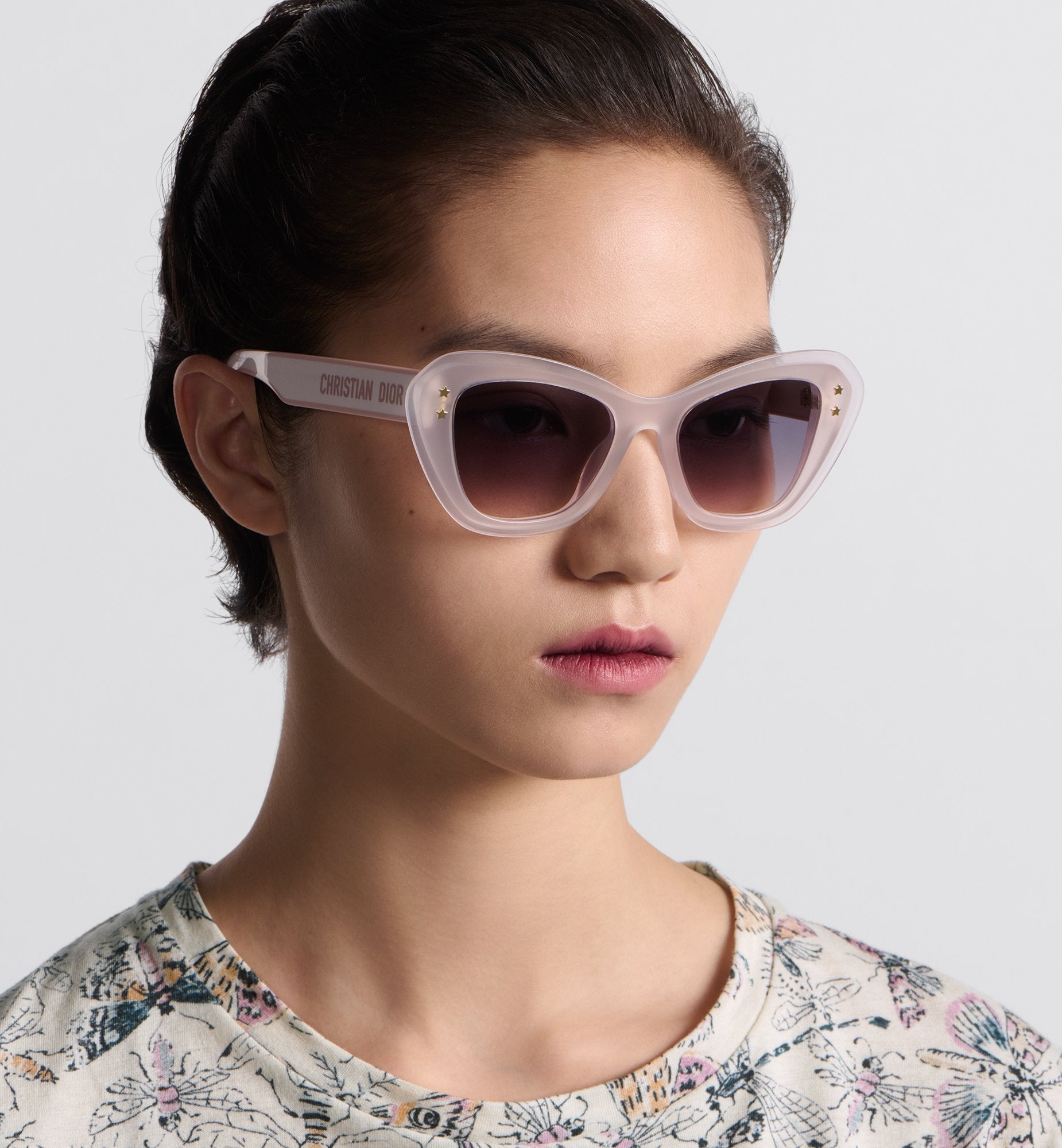 Diorpacific B3U Transparent Pink Butterfly Sunglasses