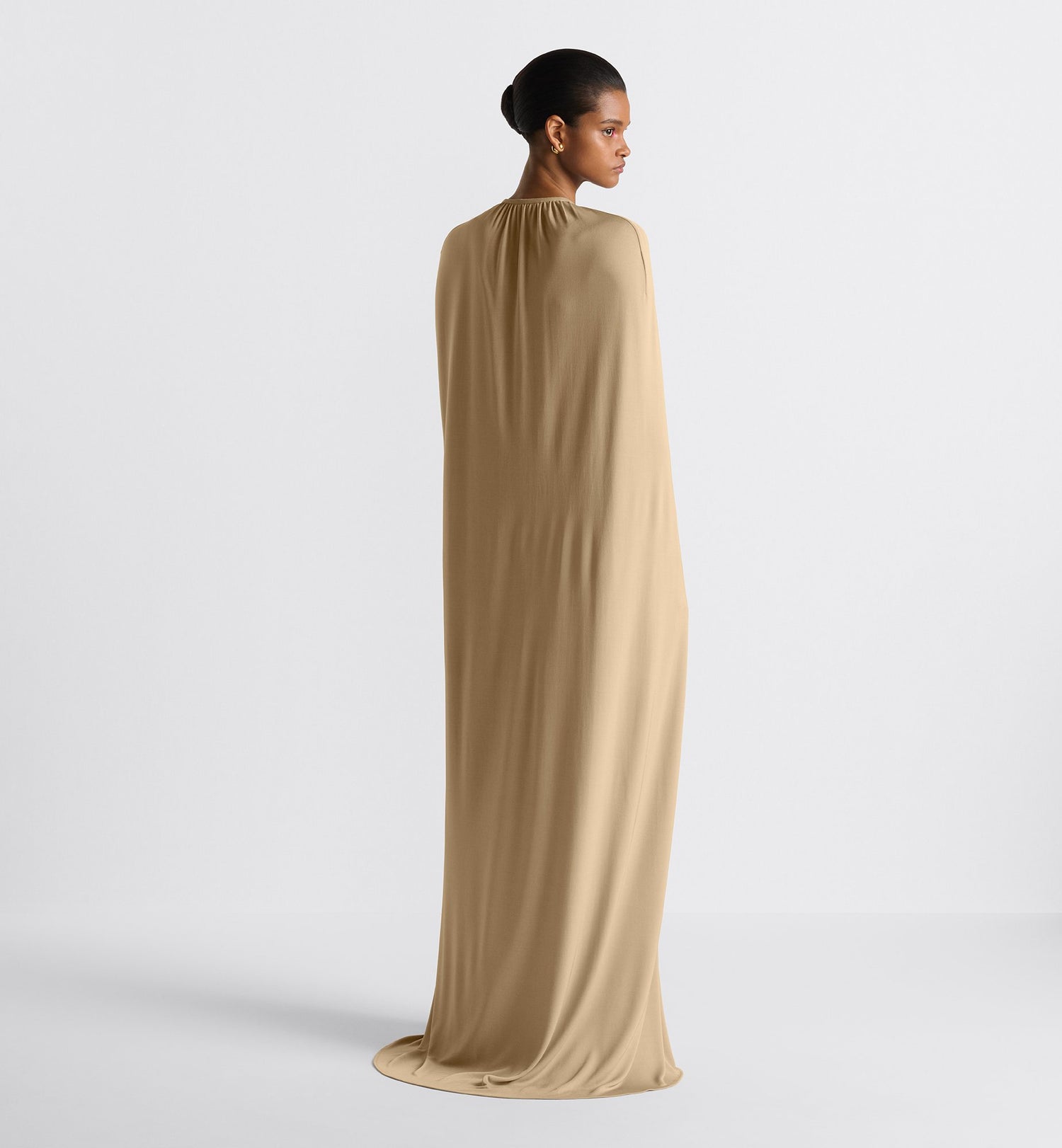 Long Cape Beige Technical Jersey