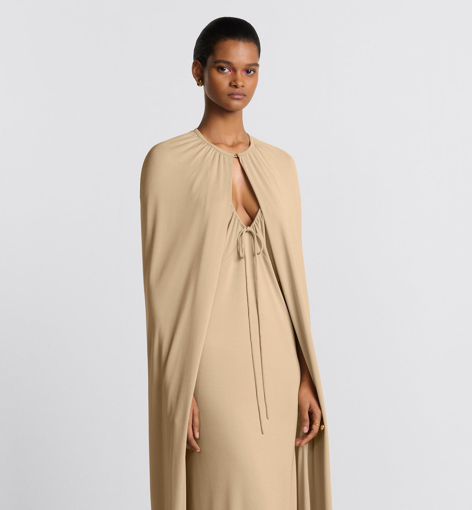 Long Cape Beige Technical Jersey