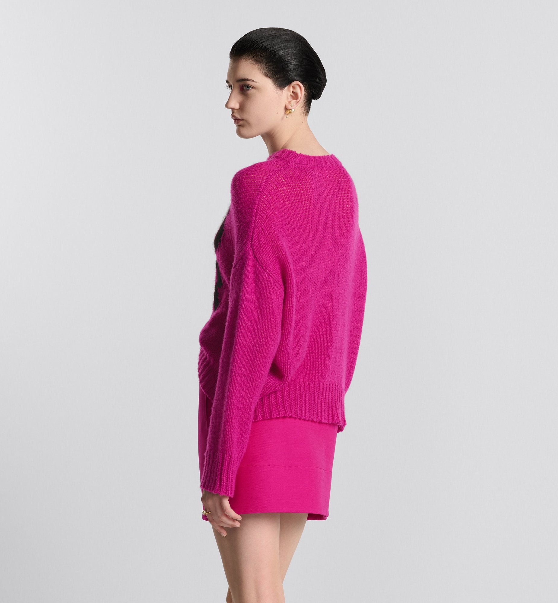 Miniskirt Fuchsia Wool And Silk