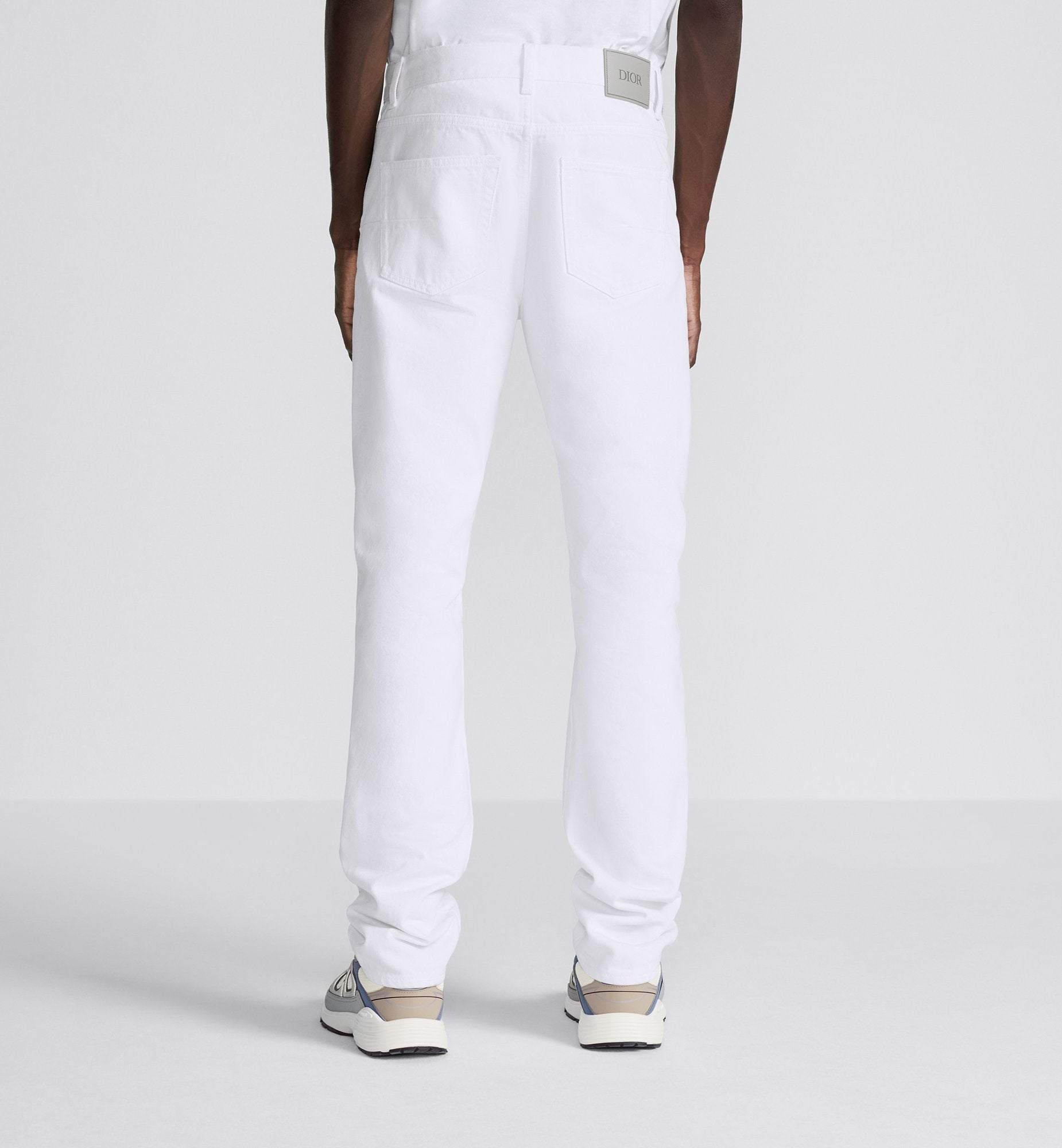 Long Regular Jeans White Cotton Twill