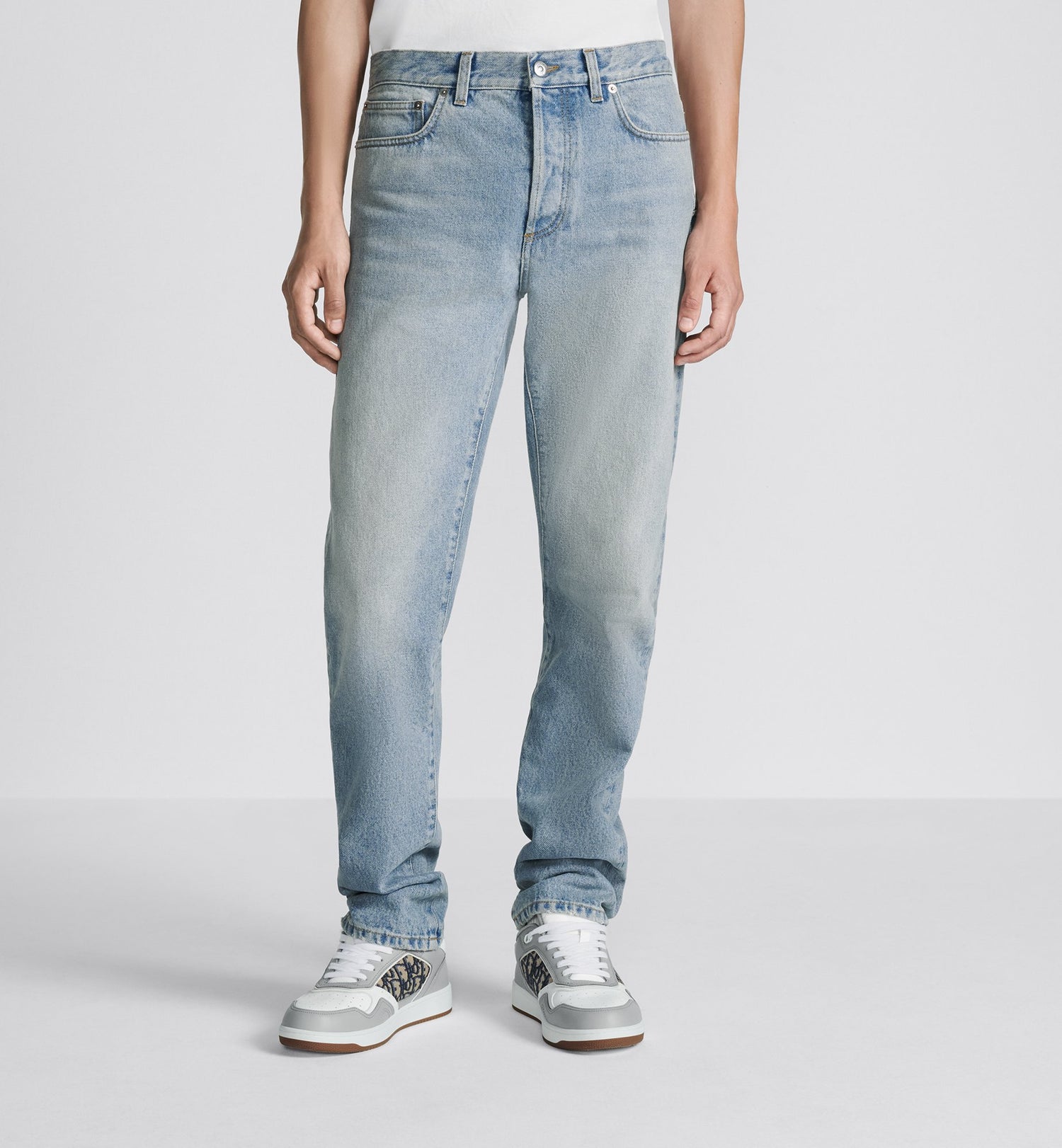 Long Regular Jeans Light Blue Cotton Twill