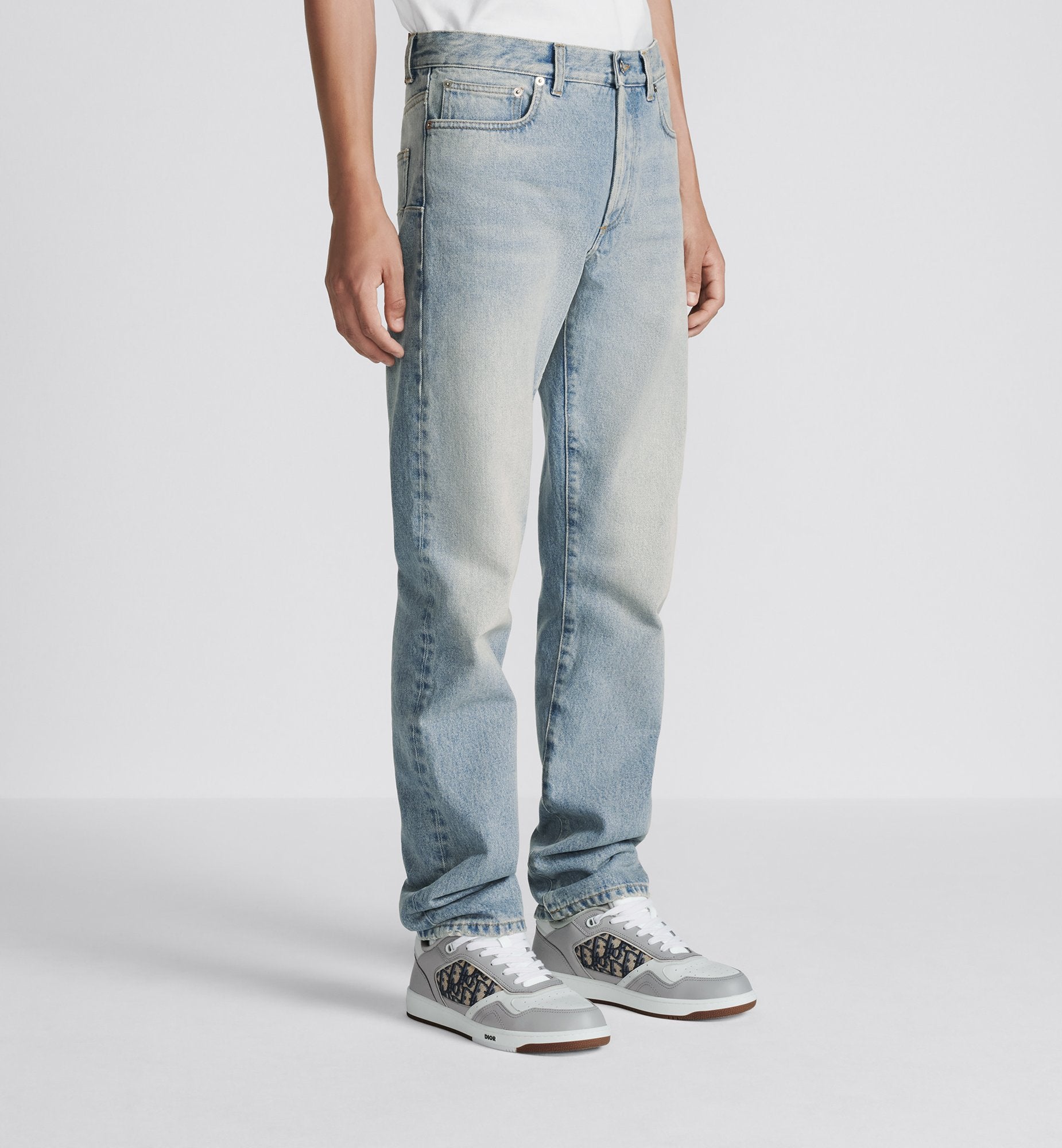 Long Regular Jeans Light Blue Cotton Twill