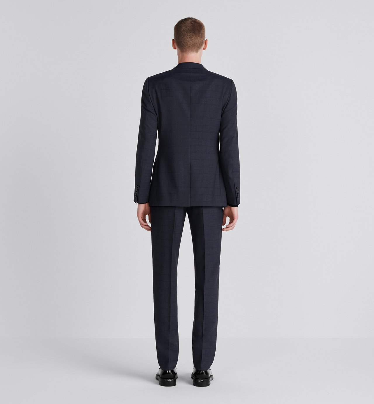 Classic Suit Blue Checkered Wool