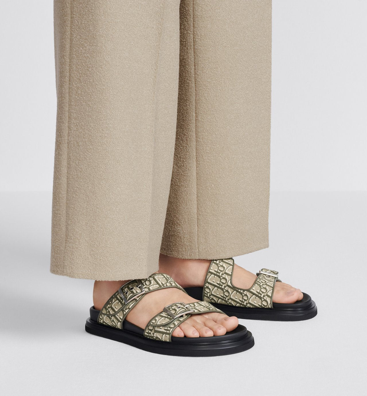 Aqua Sandal Khaki Dior Oblique Jacquard