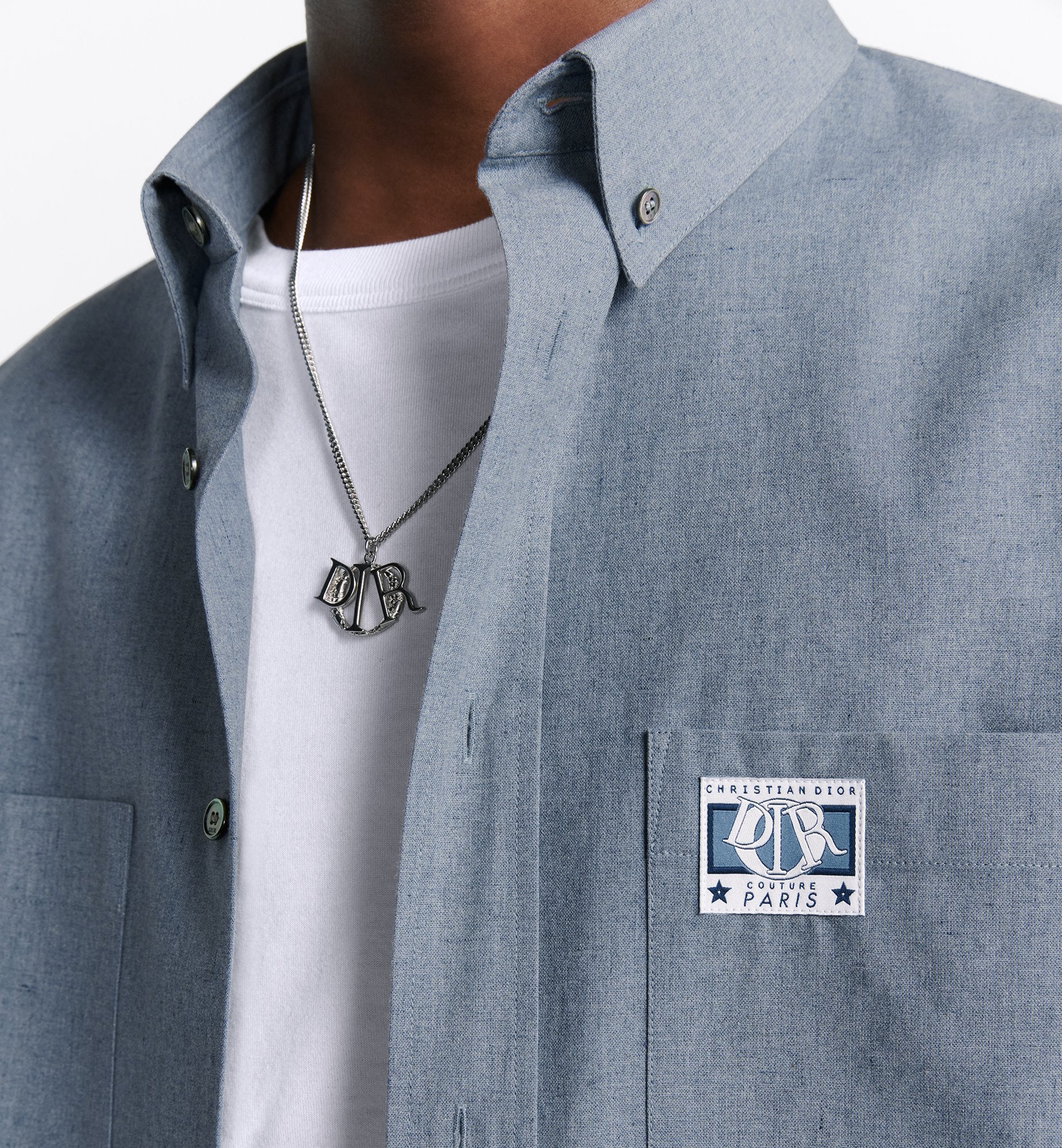 Charm Shirt Blue Cotton Chambray