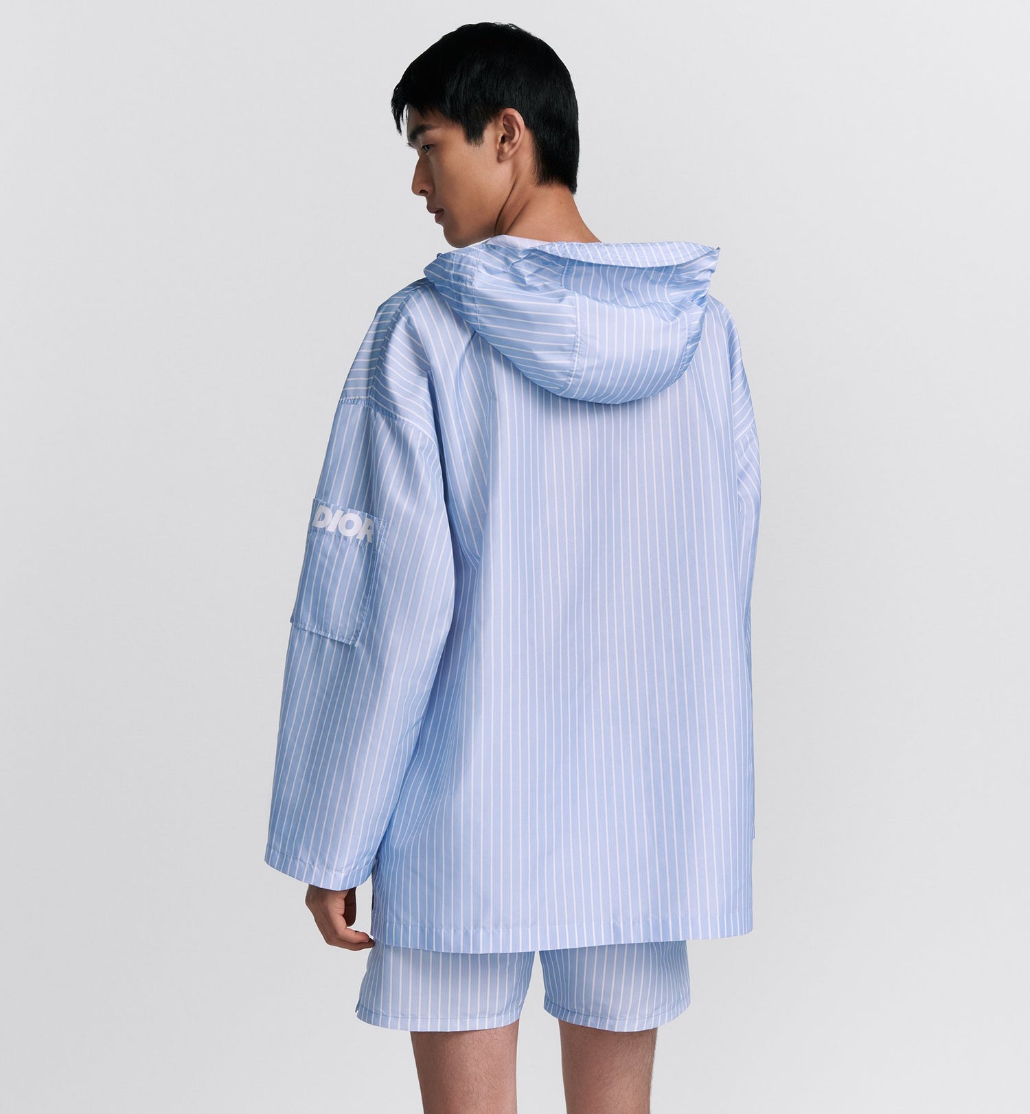 Hooded Shirt Blue Parley Ocean Plastic Technical Taffeta