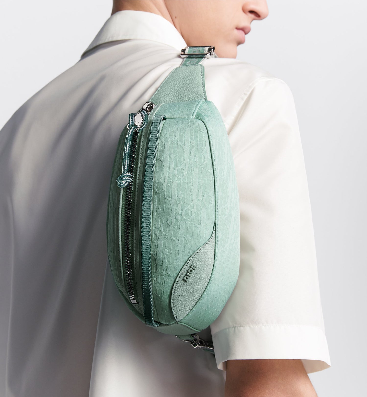 Mini Dior Scarab Bag Light Green Dior Oblique Parley Ocean Plastic® Nylon