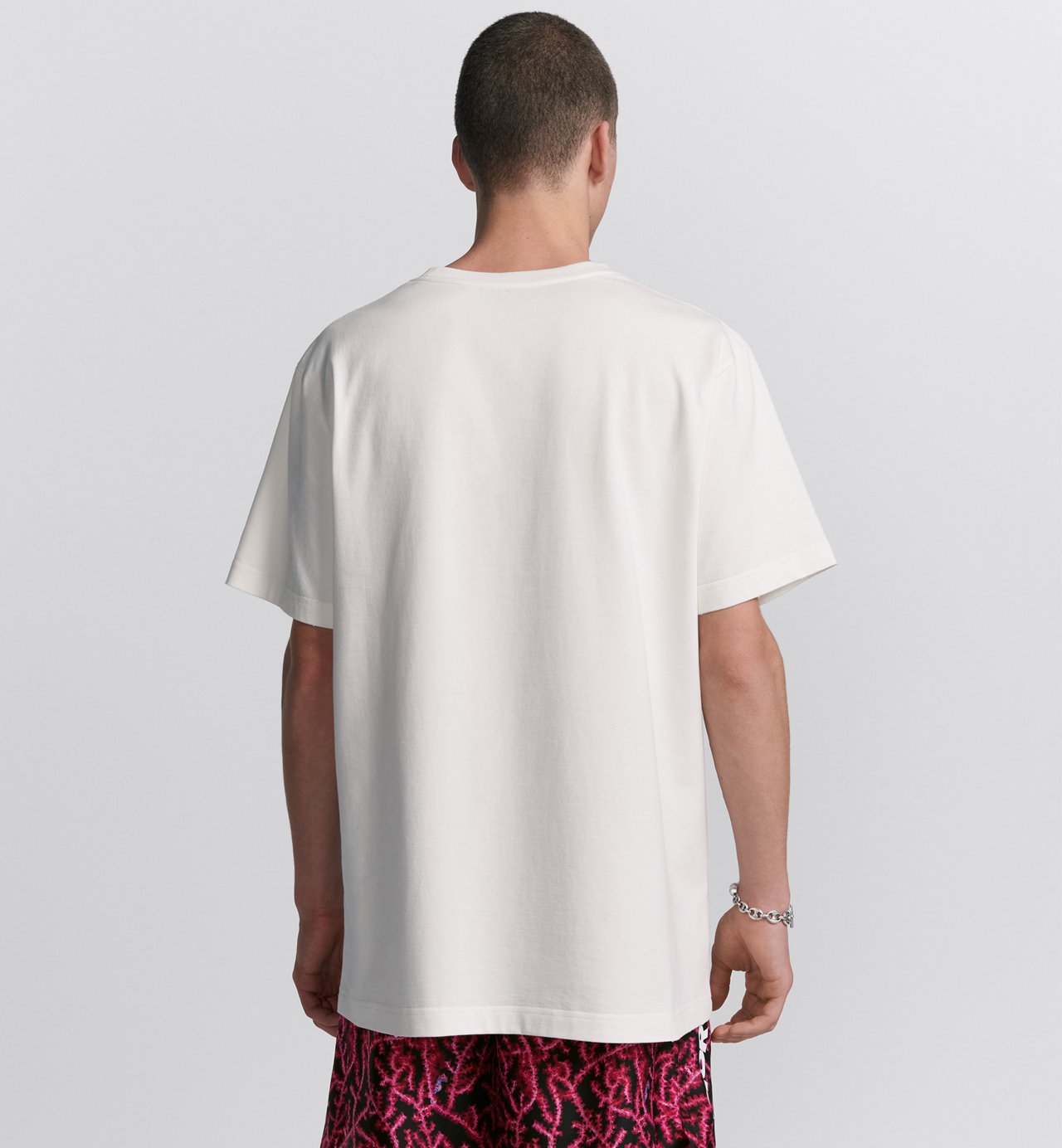 Italic Coral Relaxed-Fit T-Shirt White Slub Cotton Jersey