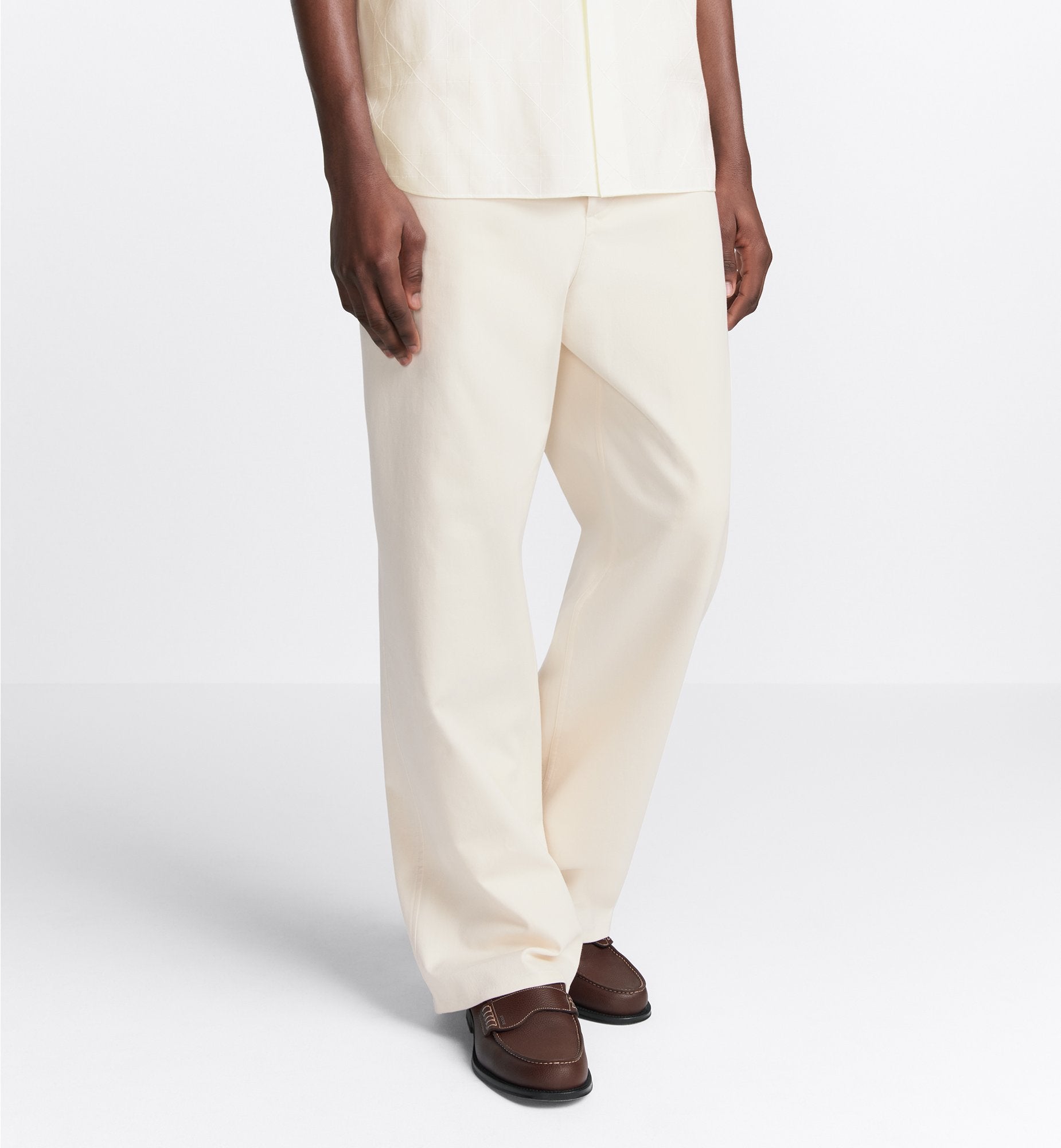 Icons Chinos White Cotton And Cashmere Blend