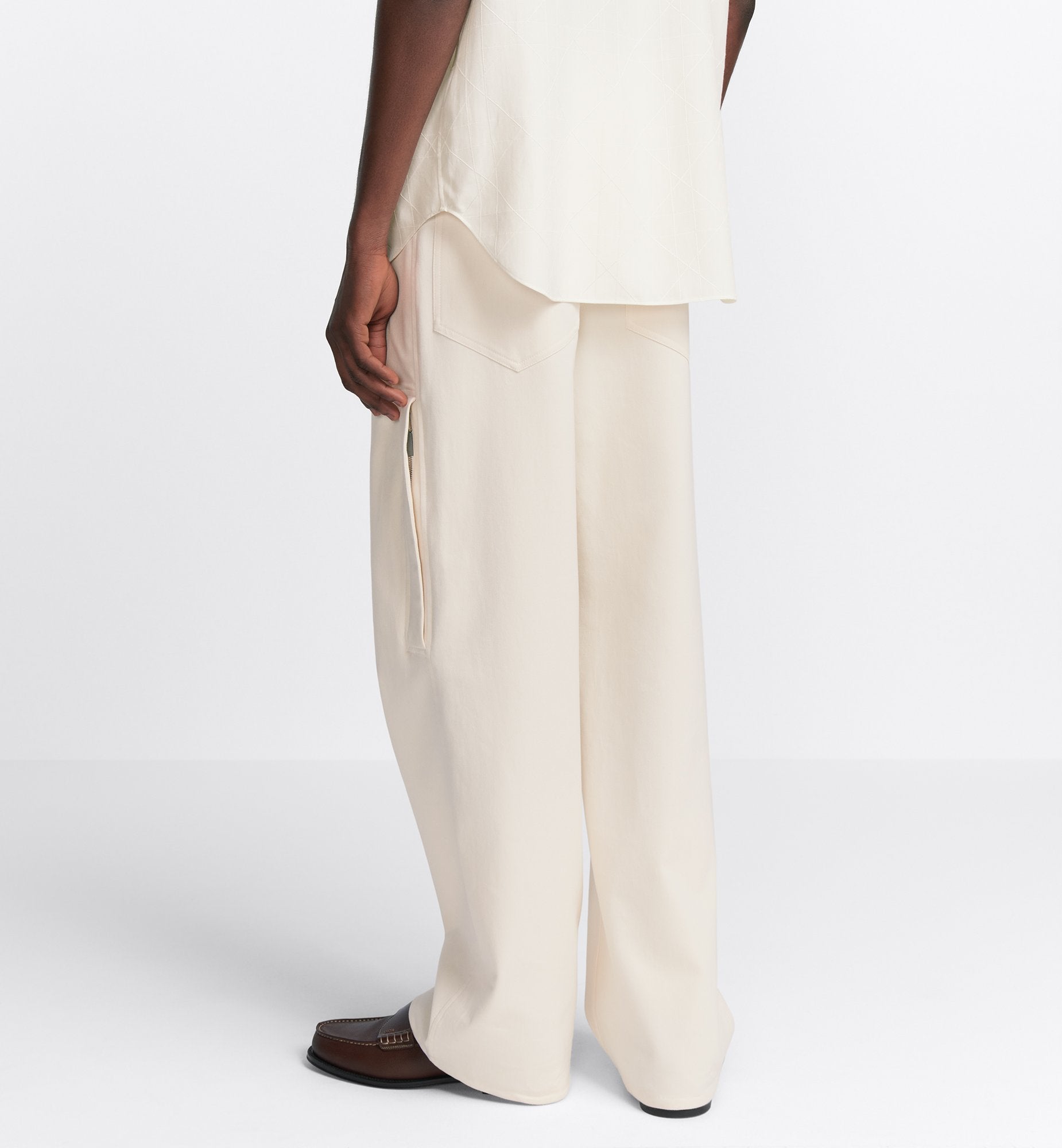 Icons Chinos White Cotton And Cashmere Blend