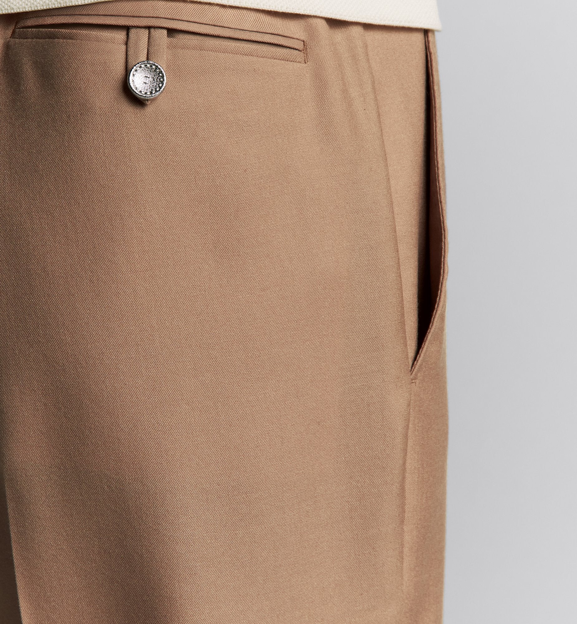 Icons Pants Beige Cashmere And Silk Twill