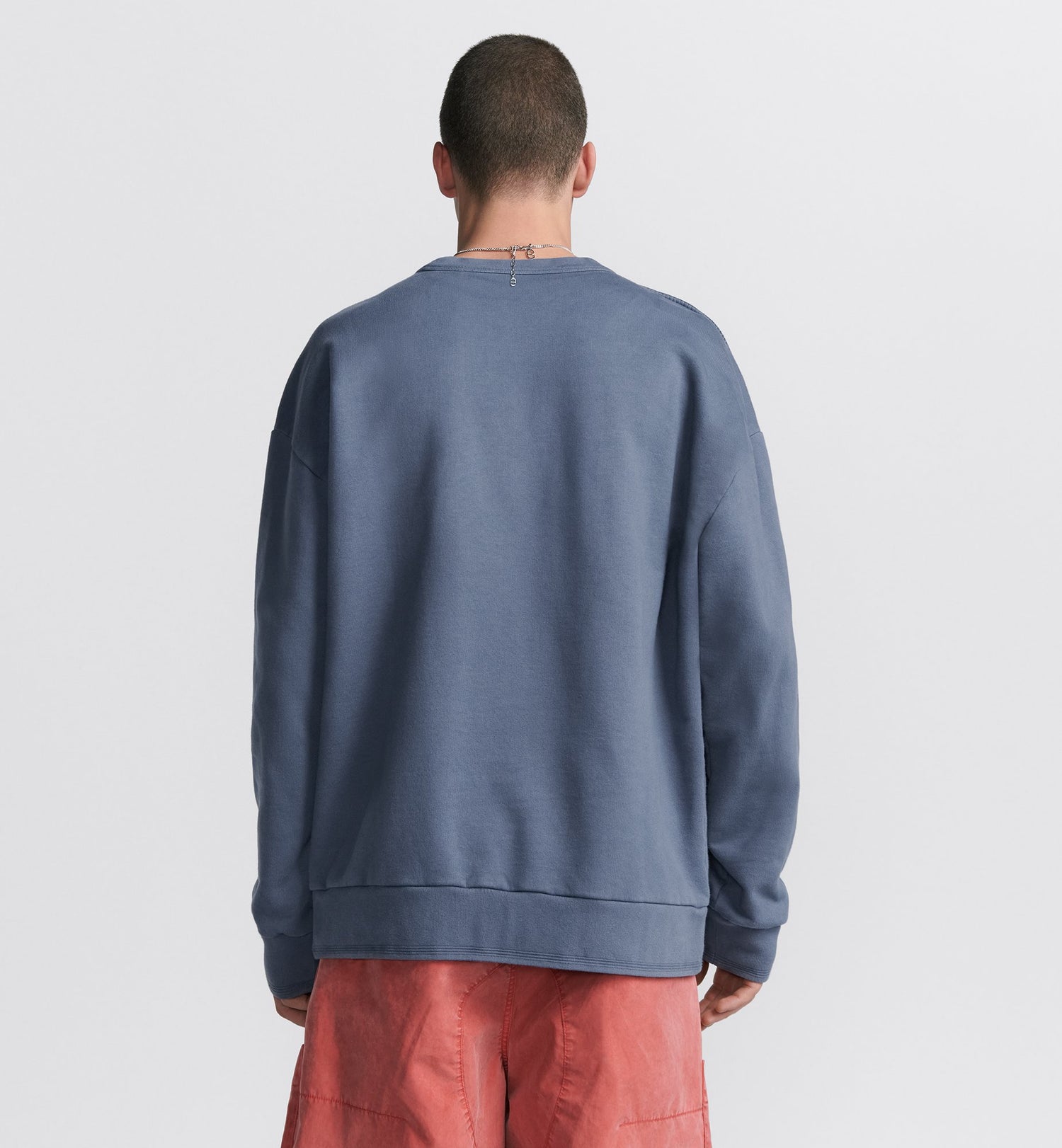 Dior And Stone Island Sweatshirt Oversized Fit Blue Cotton Fleece