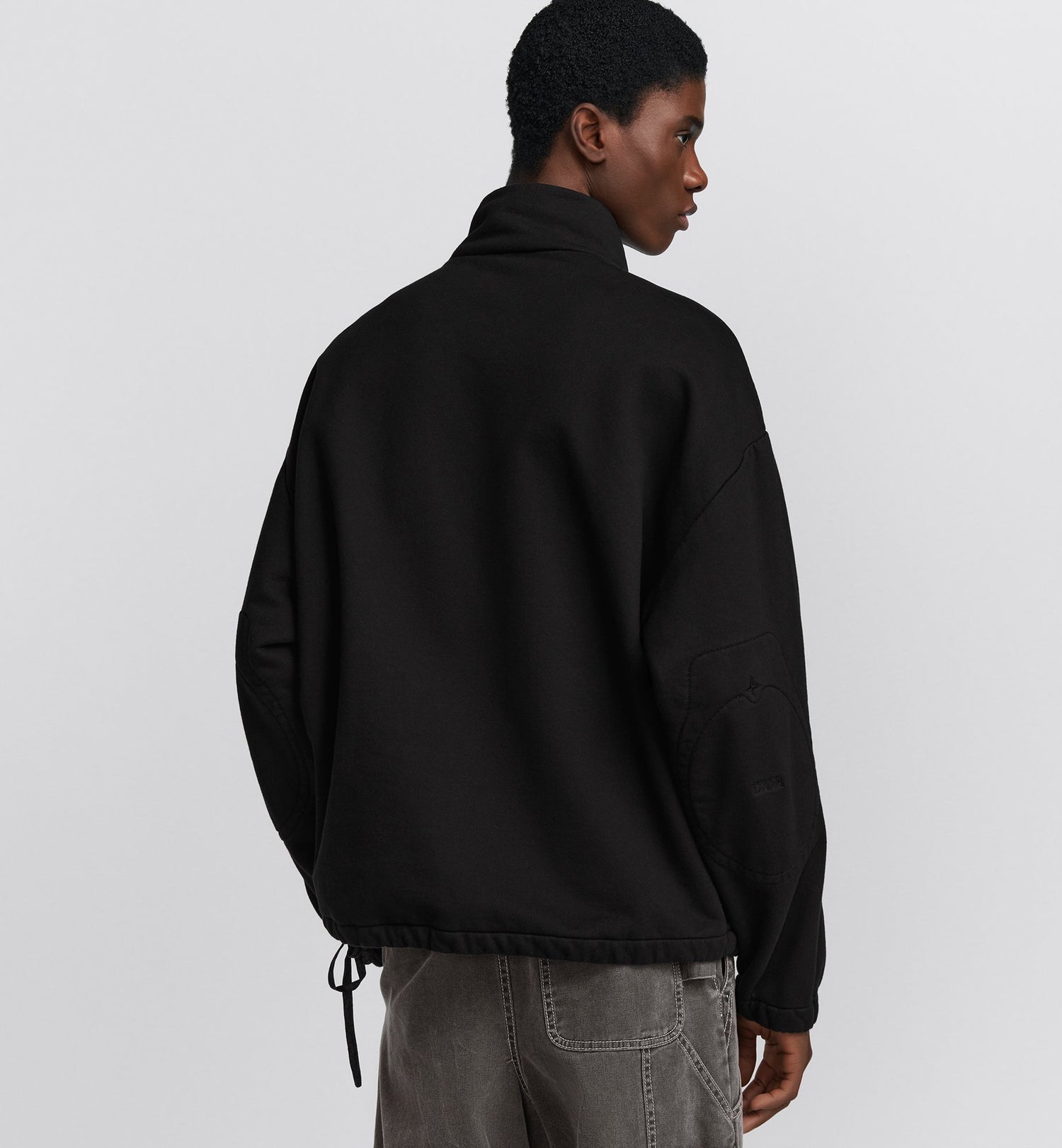 Dior And Stone Island Sweatshirt Black Cotton Fleece