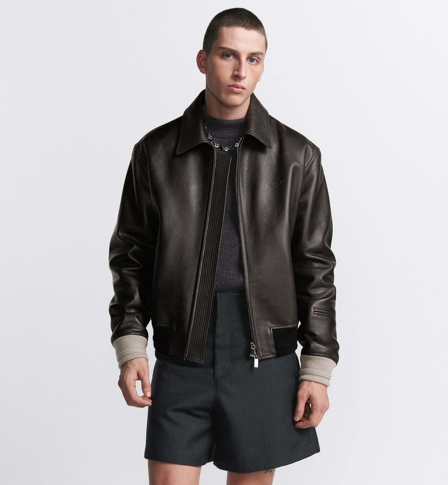 Cd Couture Signature Blouson Jacket Black Calfskin