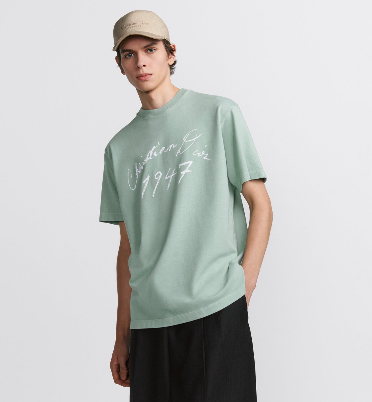 Handwritten T-Shirt Relaxed Fit Blue Cotton Jersey