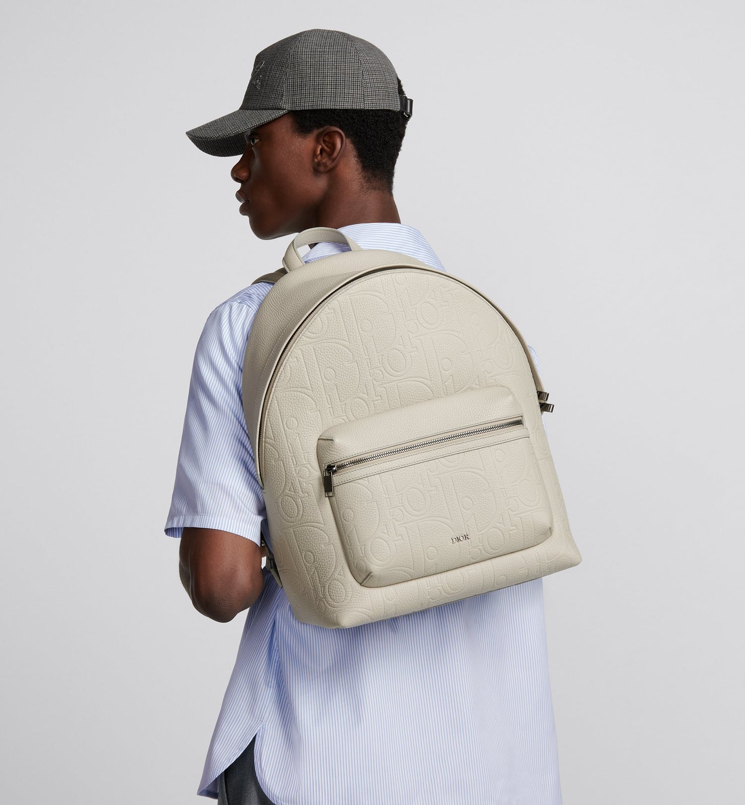 Rider 2.0 Zipped Backpack Beige Dior Gravity Leather And Beige Grained Calfskin