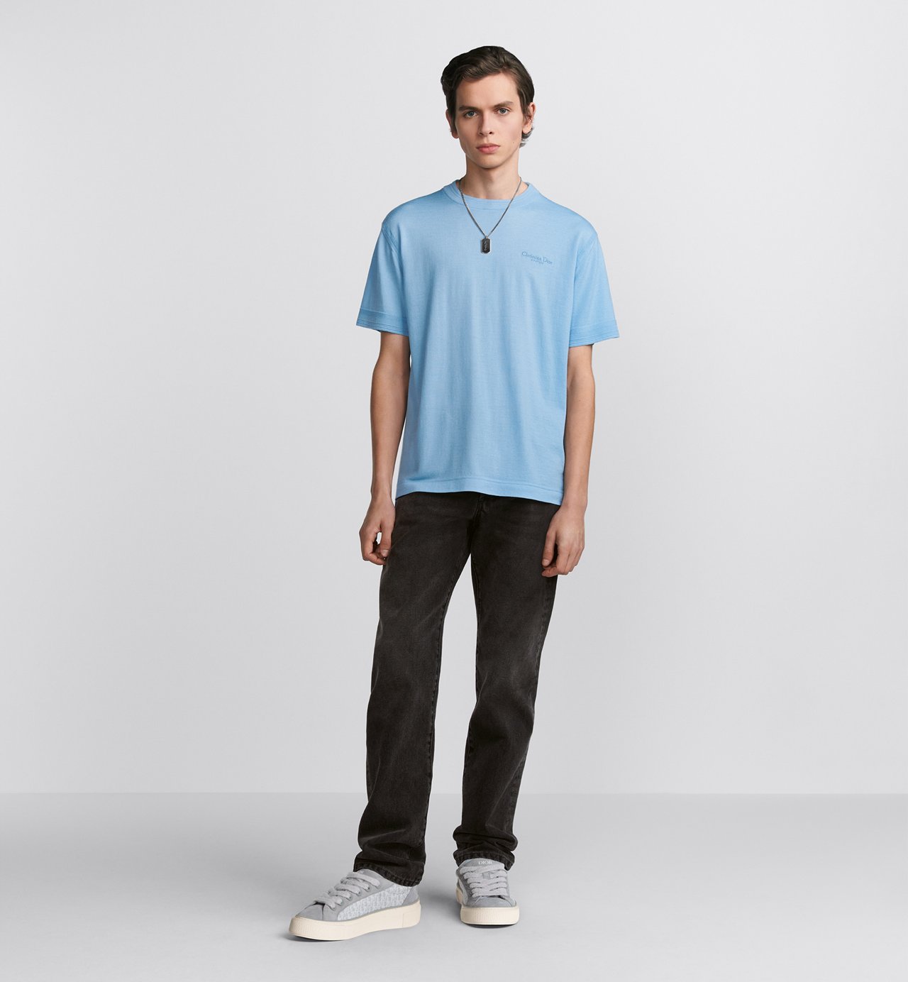 Couture T-Shirt Blue Virgin Wool Jersey