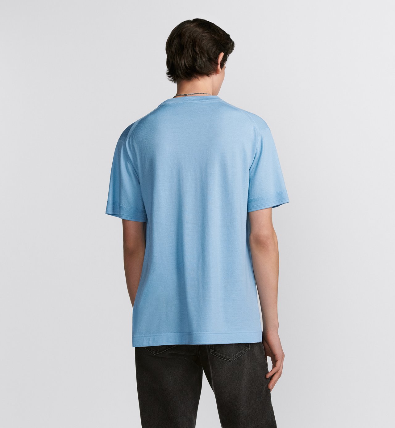 Couture T-Shirt Blue Virgin Wool Jersey