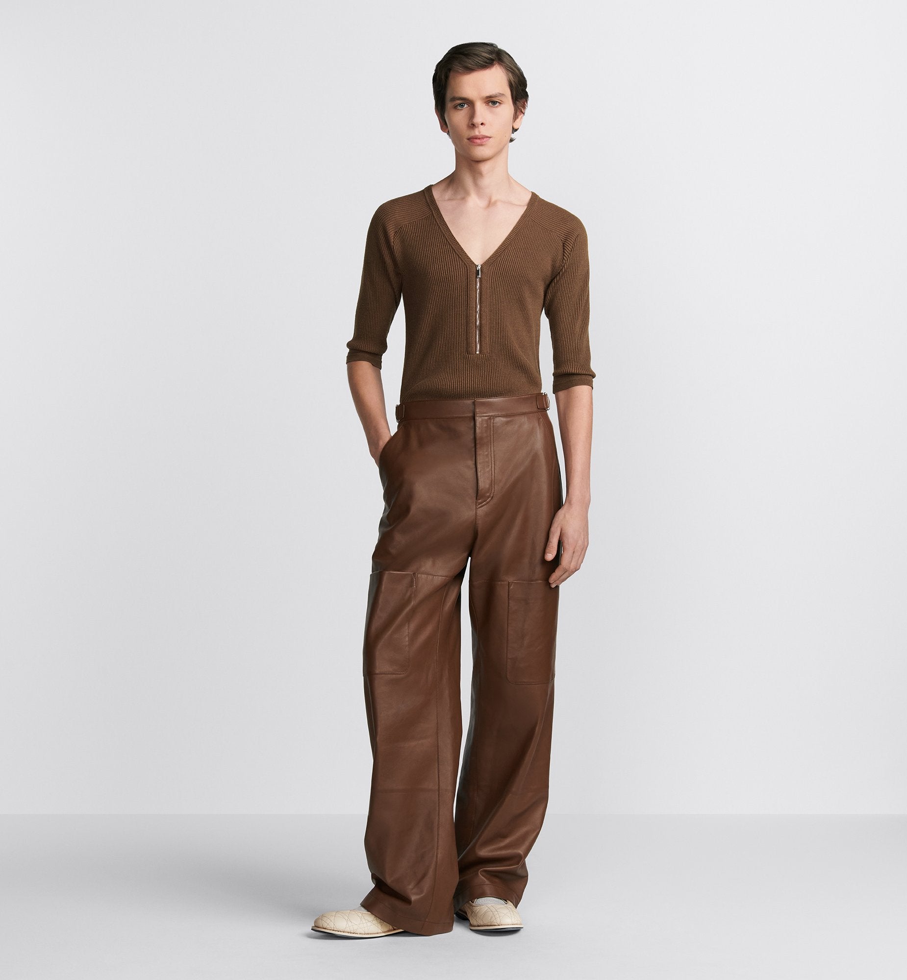 Cd Couture Pants Brown Lambskin