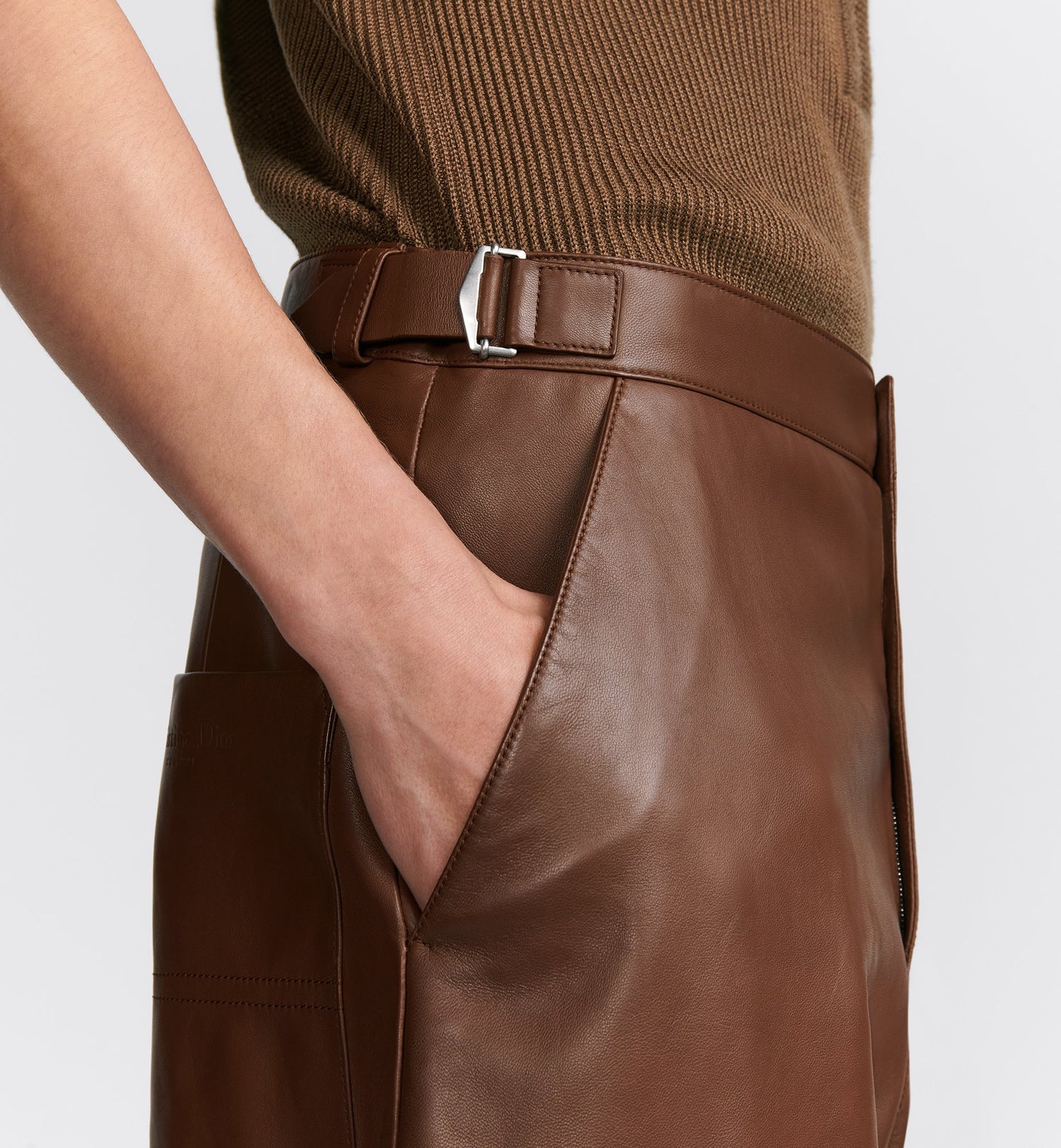 Cd Couture Pants Brown Lambskin