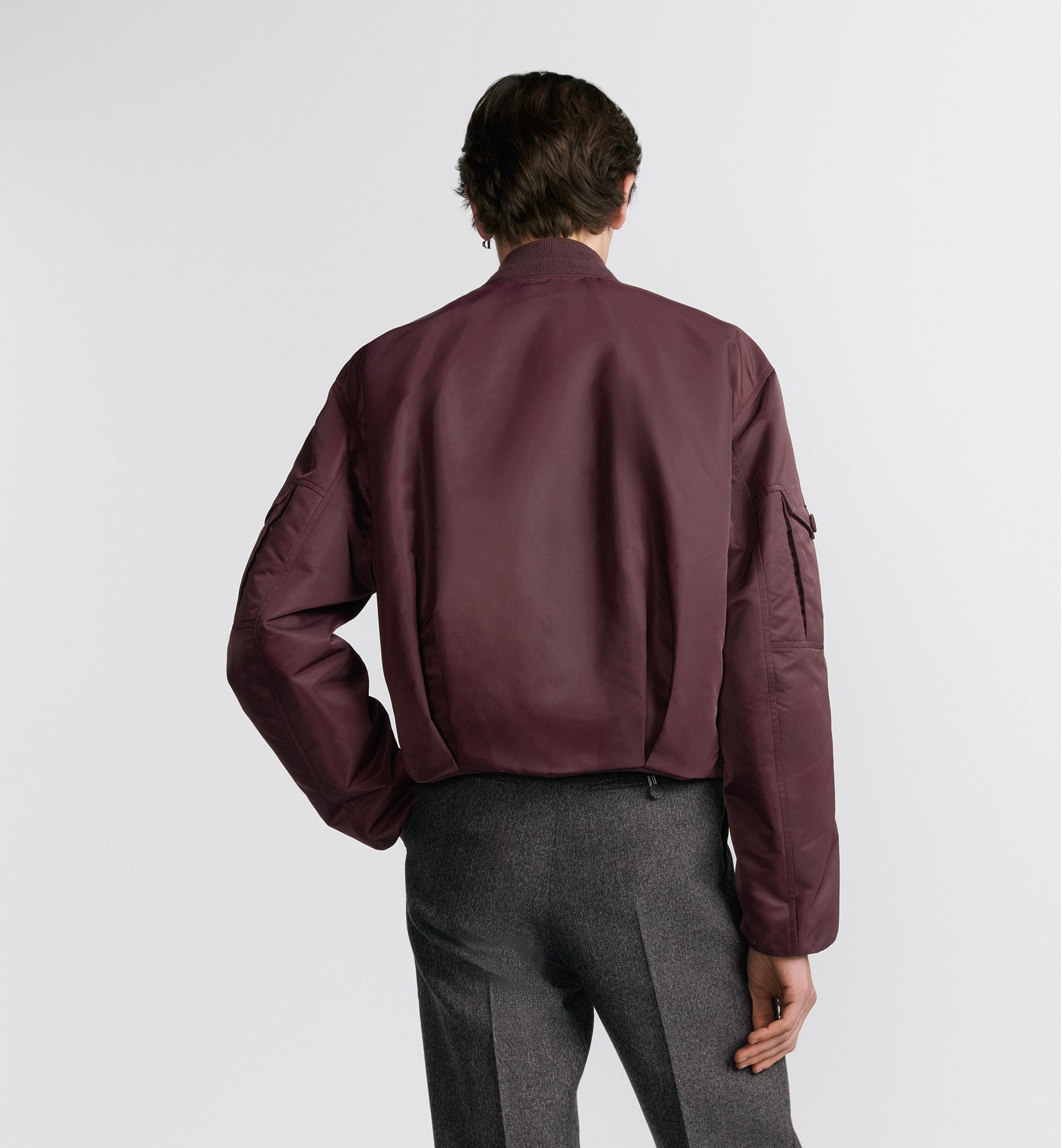 Cd Couture Bomber Jacket Burgundy Technical Fabric