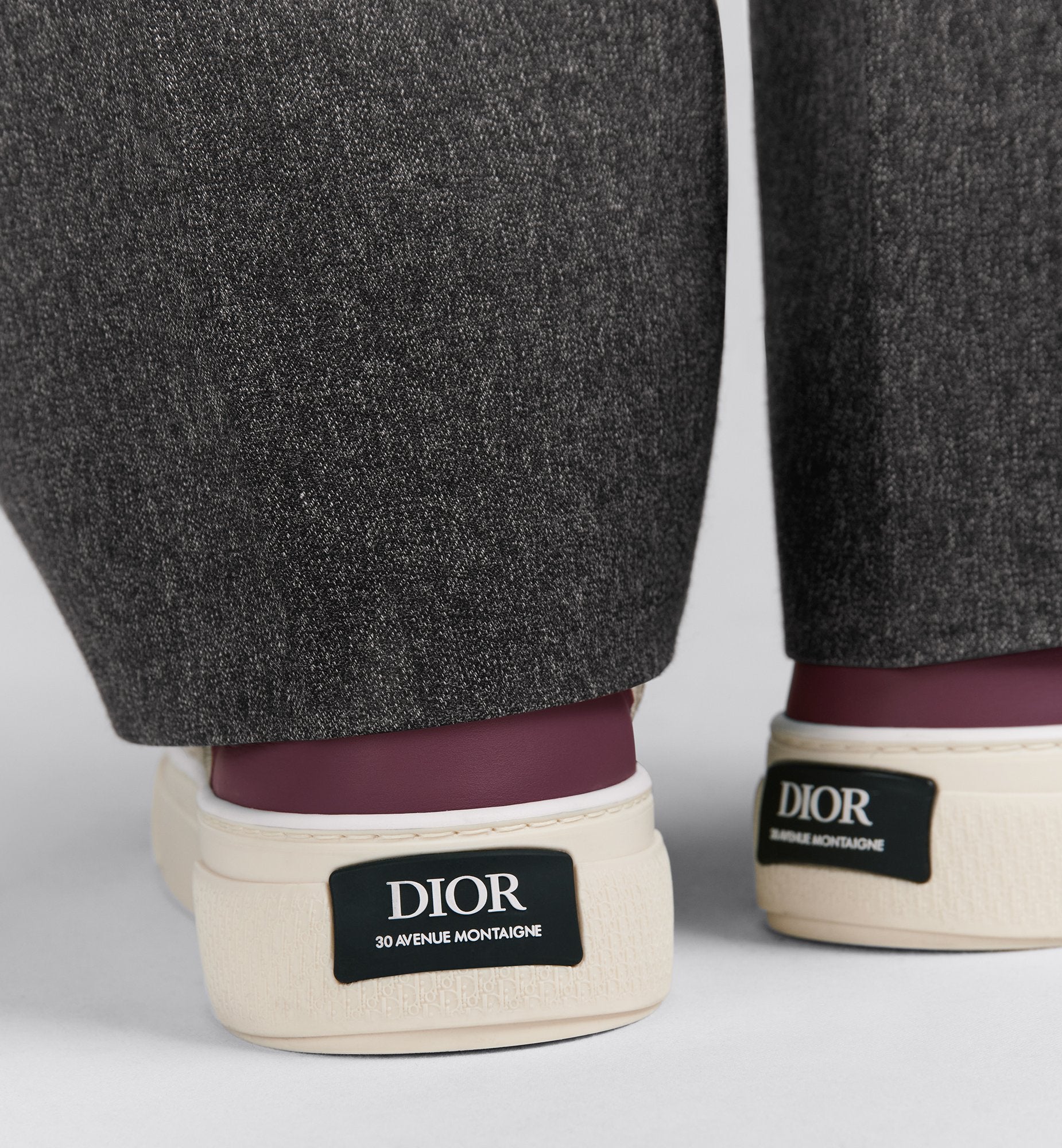 B33 Sneaker Limited And Numbered Edition Burgundy Smooth Calfskin With Cream Dior Oblique Raised Embroidery