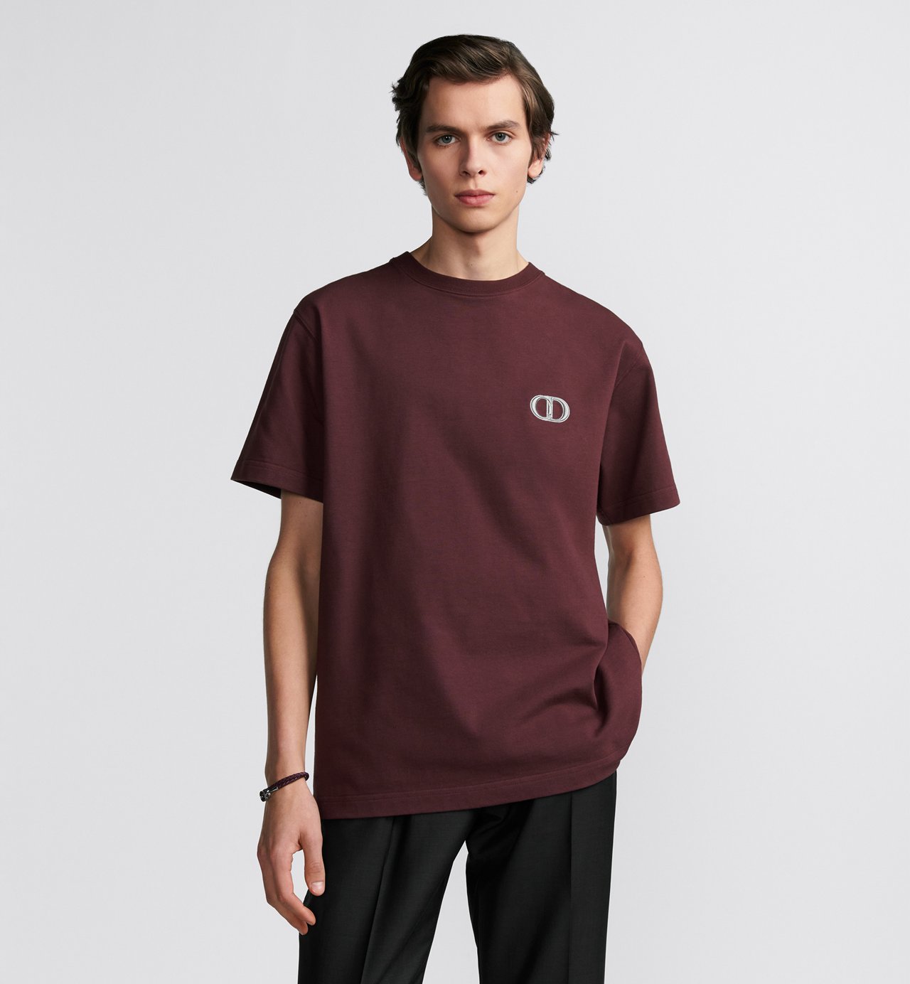 Cd Icon T-Shirt Relaxed Fit Burgundy Cotton Jersey