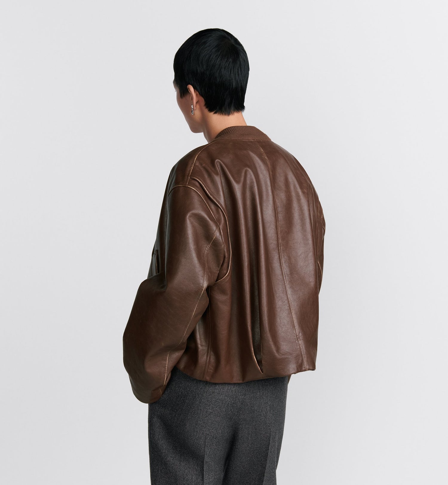 Cd Couture Bomber Jacket Brown Calfskin