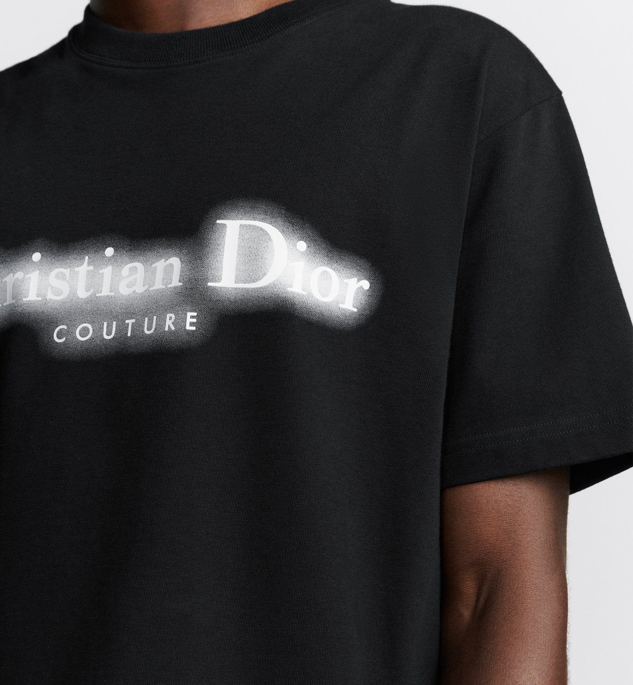 Couture T-Shirt Relaxed Fit Black Cotton Jersey