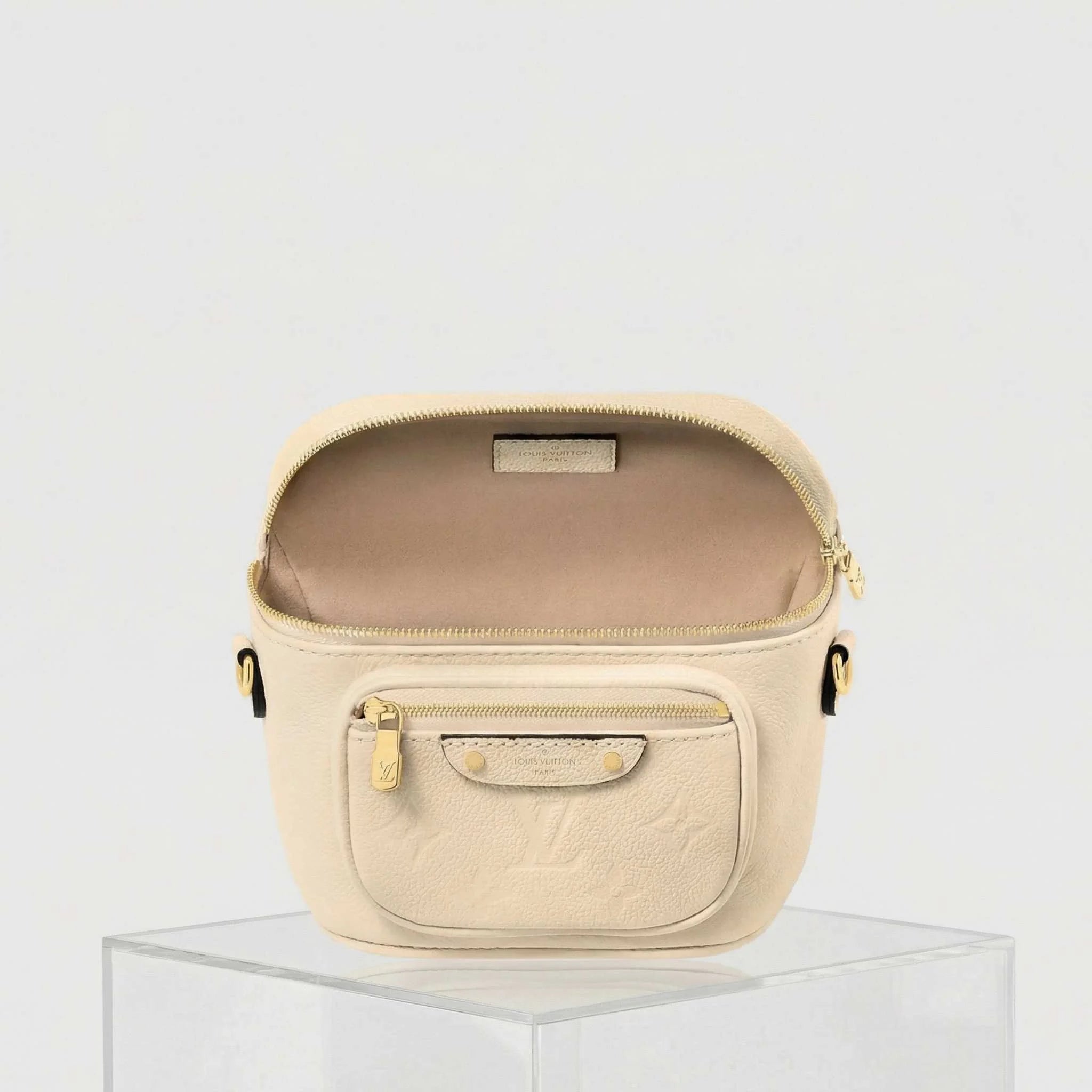 Louis Vuitton Mini Bumbag Handbag Supple Grained Cowhide Leather, Black, Inside