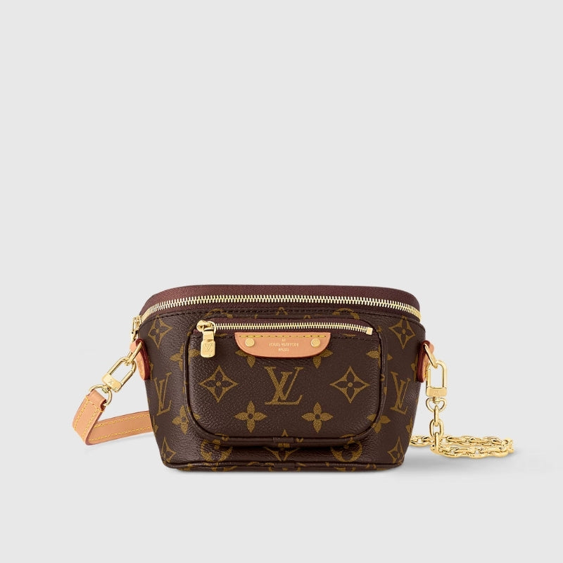 Louis Vuitton Mini Bumbag Handbag Monogram Canvas Front View