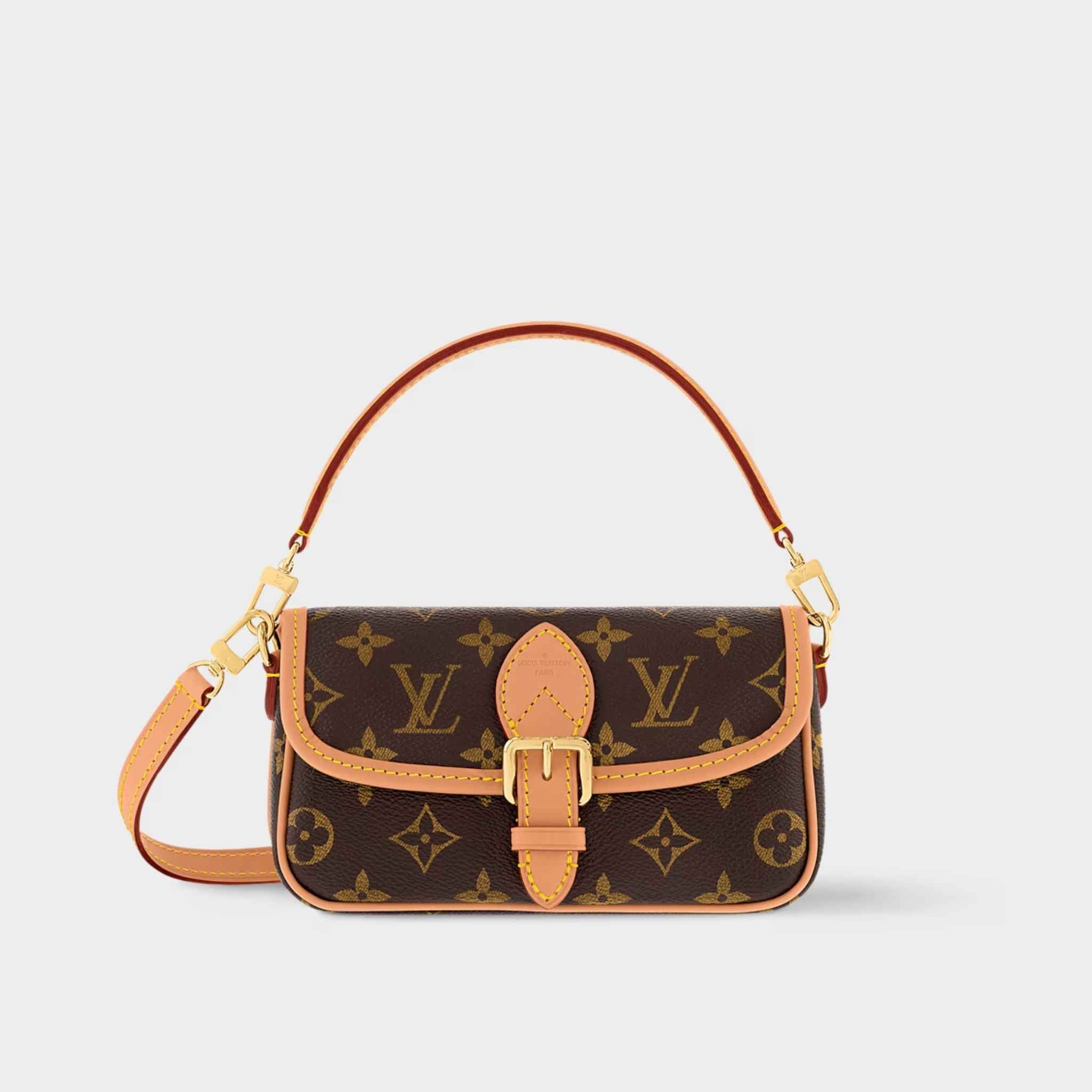 Louis Vuitton Nano Diane Handbag Monogram Canvas Front View 