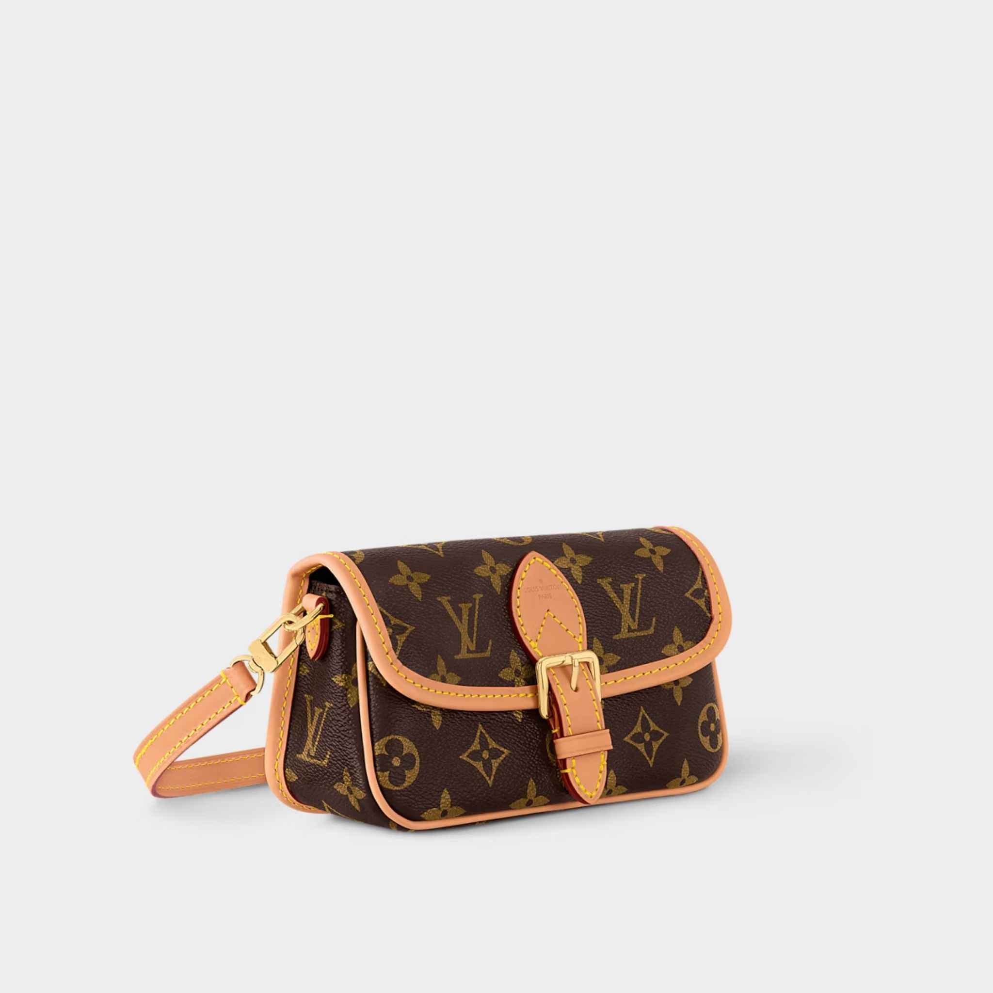 Louis Vuitton Nano Diane Handbag Monogram Canvas Side View 