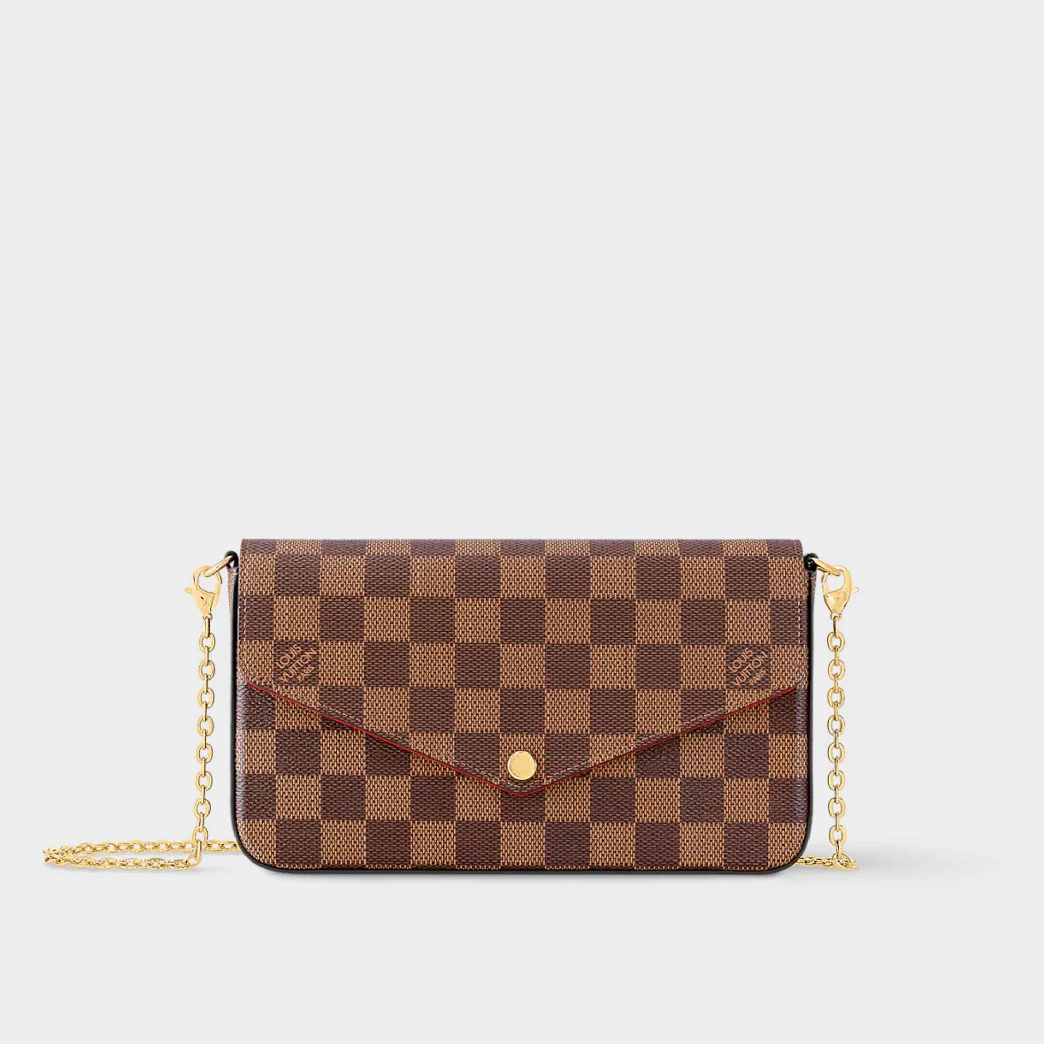 Louis Vuitton Pochette Félicie Handbag Damier Ebene Canvas