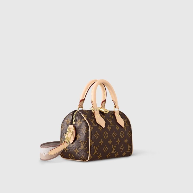 Louis Vuitton Speedy Bandoulière 20 Handbag Monogram Canvas Beige Side View
