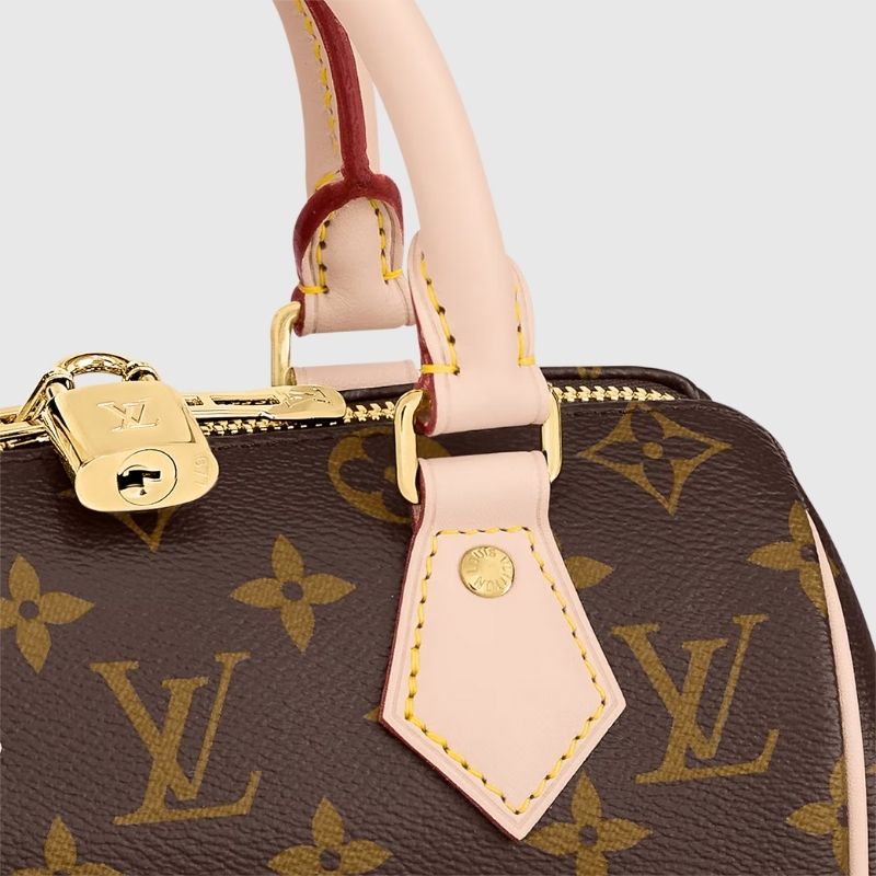 Louis Vuitton Speedy Bandoulière 20 Handbag Monogram Canvas Beige Zoomin View
