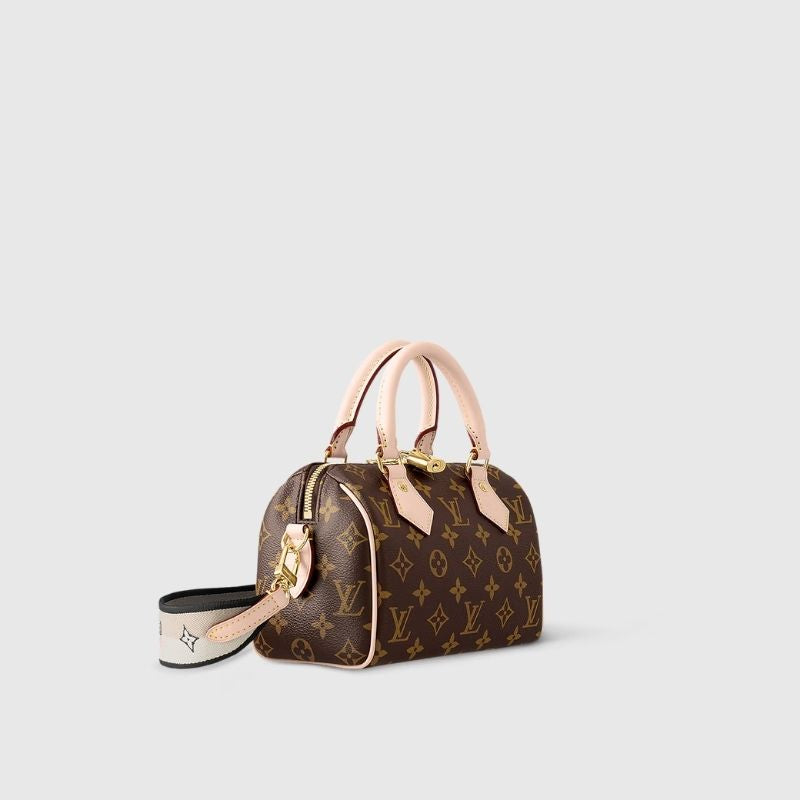 Louis Vuitton Speedy Bandoulière 20 Handbag Monogram Canvas Black Side View
