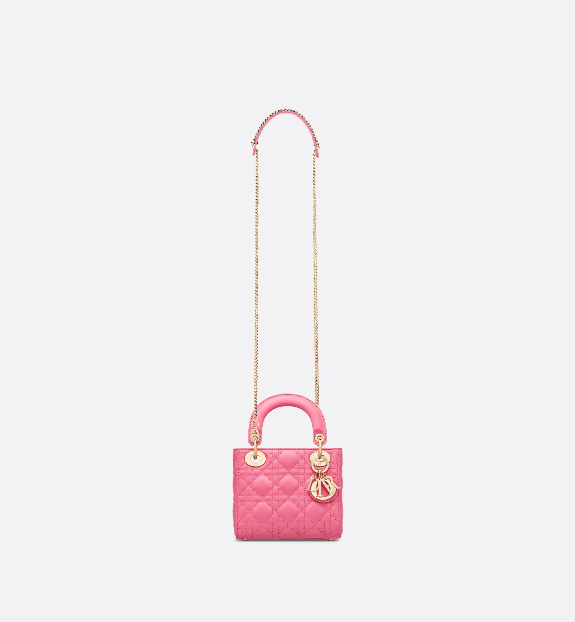 Mini Dioriviera Lady Dior Bag Candy Pink Cannage Lambskin