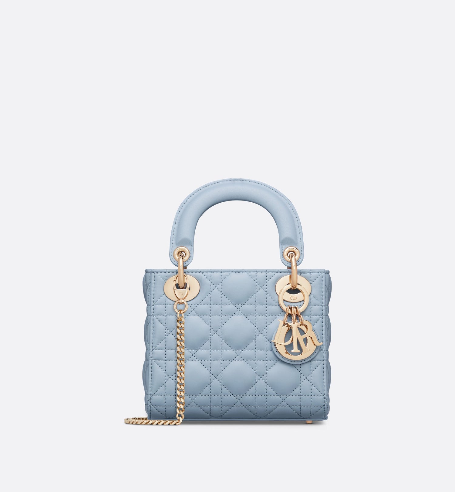 Mini Lady Dior Bag Pale Blue Cannage Lambskin